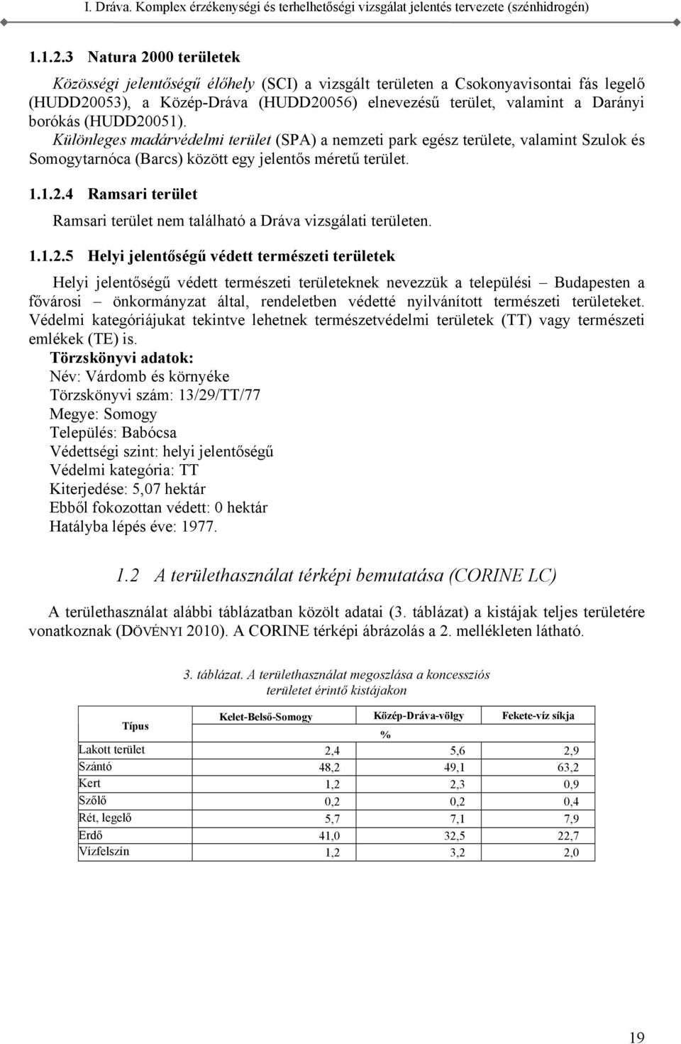 található a Dráva vizsgálati területen 1125 Helyi jelentőségű védett természeti területek Helyi jelentőségű védett természeti területeknek nevezzük a települési Budapesten a fővárosi önkormányzat