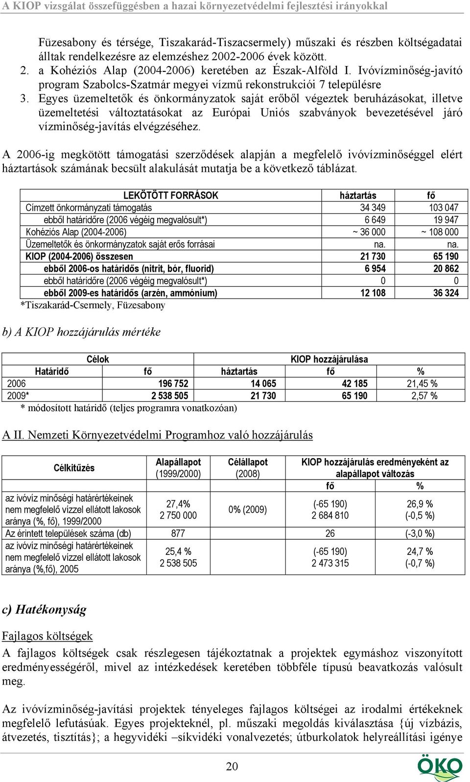 Egyes üzemeltetők és önkormányzatok saját erőből végeztek beruházásokat, illetve üzemeltetési változtatásokat az Európai Uniós szabványok bevezetésével járó vízminőség-javítás elvégzéséhez.