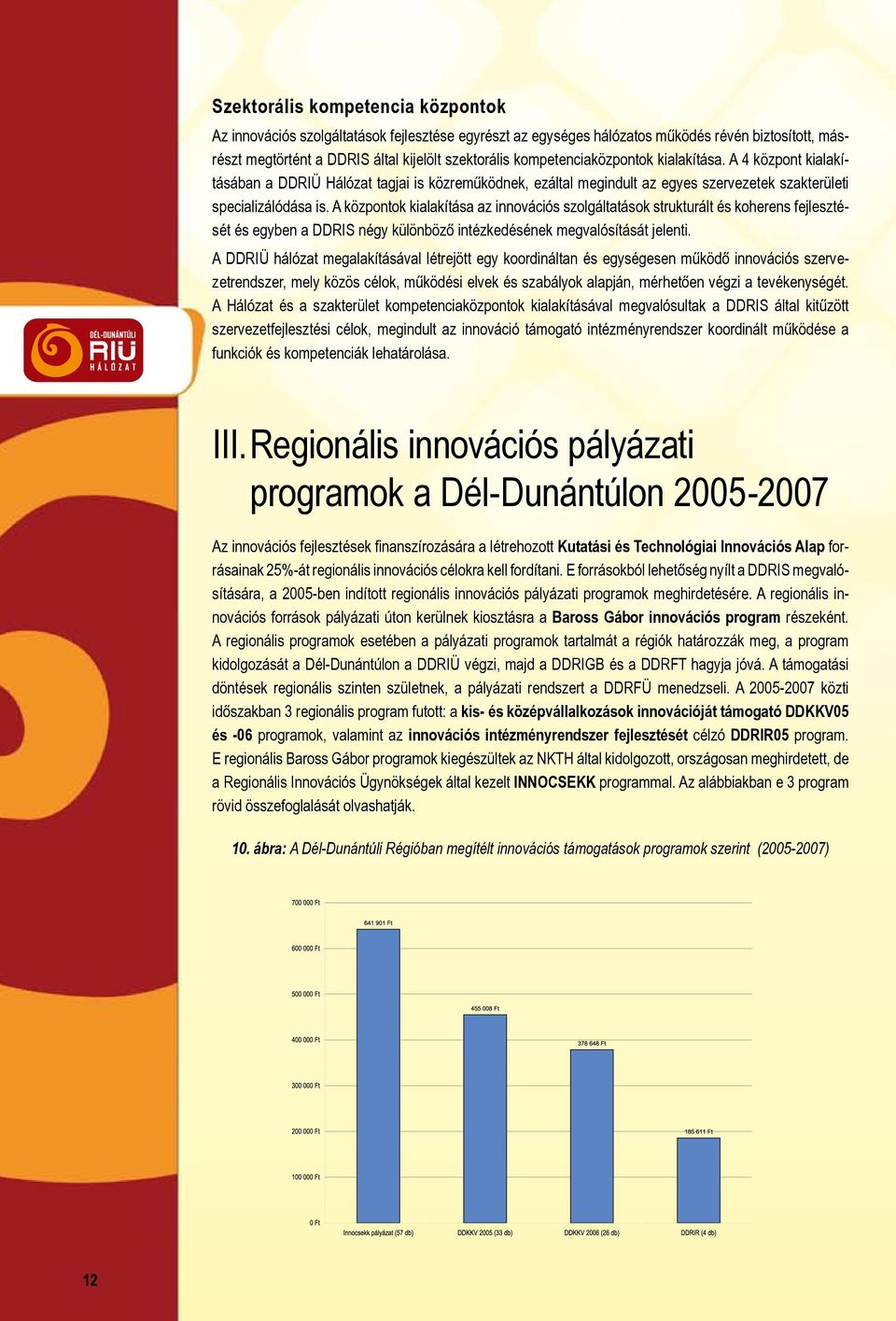 A központok kialakítása az innovációs szolgáltatások strukturált és koherens fejlesztését és egyben a DDRIS négy különbözõ intézkedésének megvalósítását jelenti.