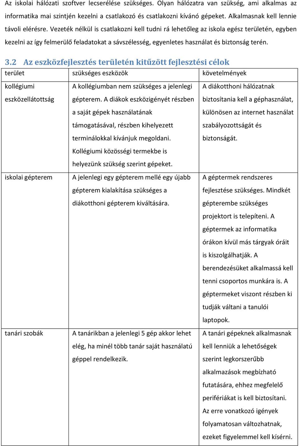 Vezeték nélkül is csatlakozni kell tudni rá lehetőleg az iskola egész területén, egyben kezelni az így felmerülő feladatokat a sávszélesség, egyenletes használat és biztonság terén. 3.