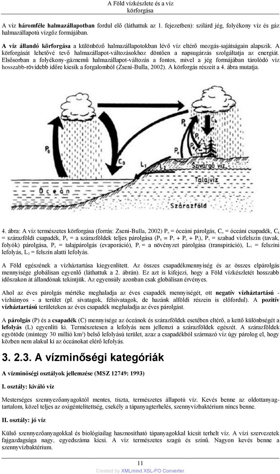 A körforgását lehetővé tevő halmazállapot-változásokhoz döntően a napsugárzás szolgáltatja az energiát.