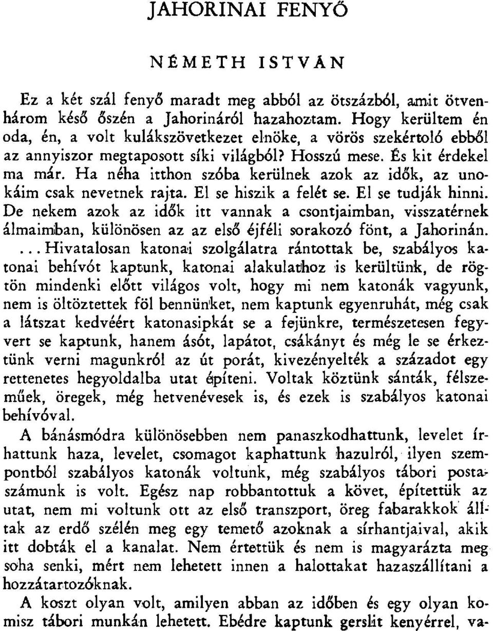 Ha néha itthon szóba kerülnek azok az id ők, az unokáim csak nevetnek rajta. El se hiszik a felét se. El se tudják hinni.