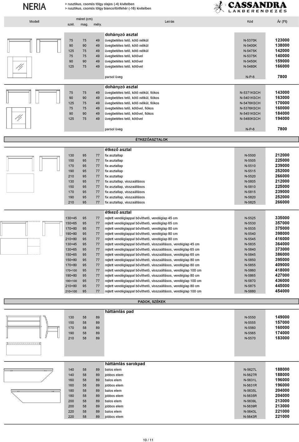 143000 90 90 49 üvegbetétes tető, kötő nélkül, fiókos N-5401KSCH 163000 125 75 49 üvegbetétes tető, kötő nélkül, fiókos N-5476KSCH 170000 75 75 49 üvegbetétes tető, kötővel, fiókos N-5376KSCH 160000