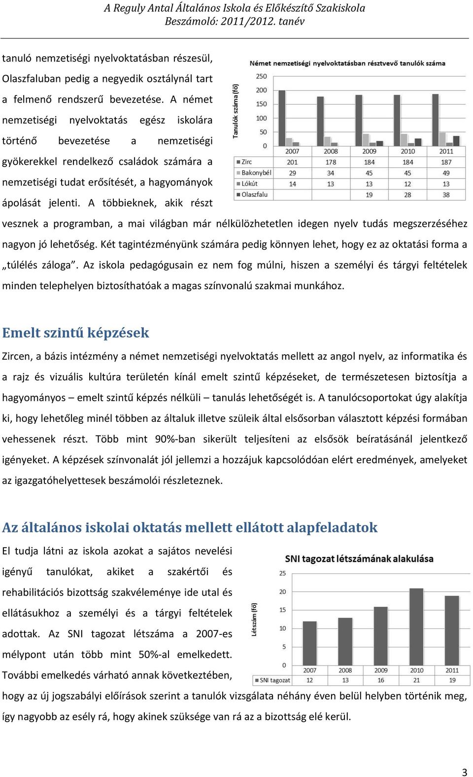 A német nemzetiségi nyelvoktatás egész iskolára történő bevezetése a nemzetiségi gyökerekkel rendelkező családok számára a nemzetiségi tudat erősítését, a hagyományok ápolását jelenti.