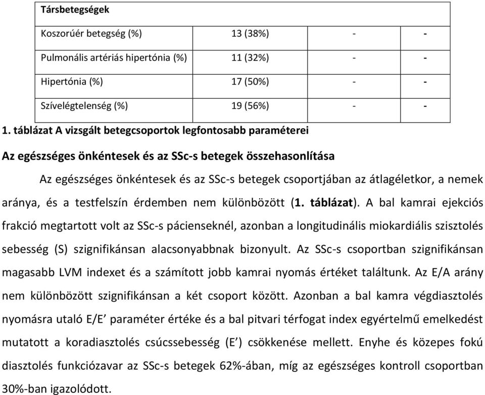 nemek aránya, és a testfelszín érdemben nem különbözött (1. táblázat).