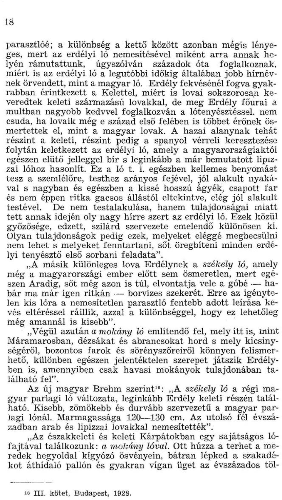 Erdély fekvésénél fogva gyakrabban érintkezett a Kelettel, miért is lovai sokszorosan keveredtek keleti származású lovakkal, de meg Erdély főurai a multban nagyobb kedvvel foglalkozván a