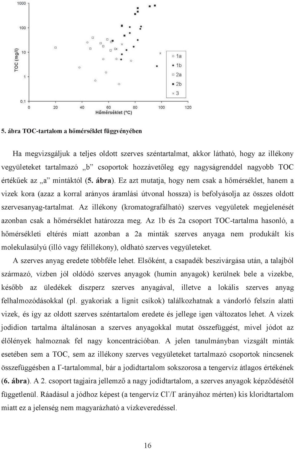 Ez azt mutatja, hogy nem csak a hmérséklet, hanem a vizek kora (azaz a korral arányos áramlási útvonal hossza) is befolyásolja az összes oldott szervesanyag-tartalmat.