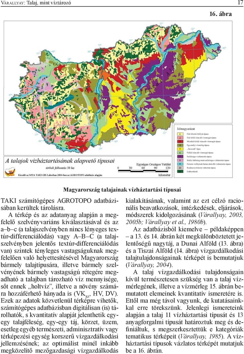 vízmozgás típusa Szélsőséges vízháztartás típusa Sekély fedőréteg miatt szélsőséges vízháztartás típusa Felszíni vízfolyások hatása alatt álló vízháztartás típusa Rendszeres felszíni vízborítás