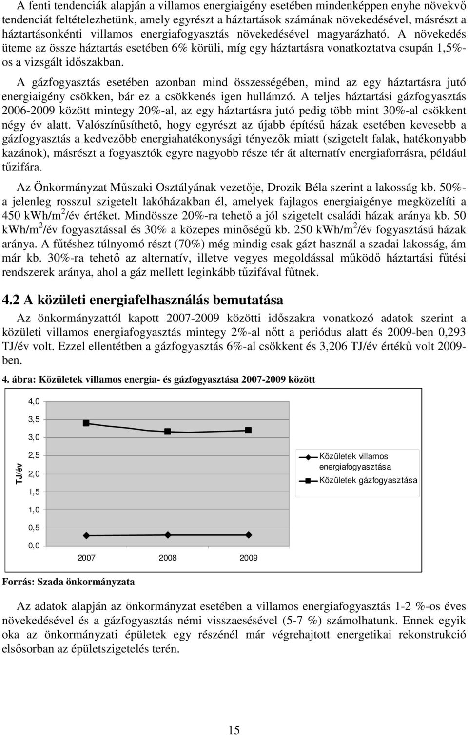 A gázfogyasztás esetében azonban mind összességében, mind az egy háztartásra jutó energiaigény csökken, bár ez a csökkenés igen hullámzó.