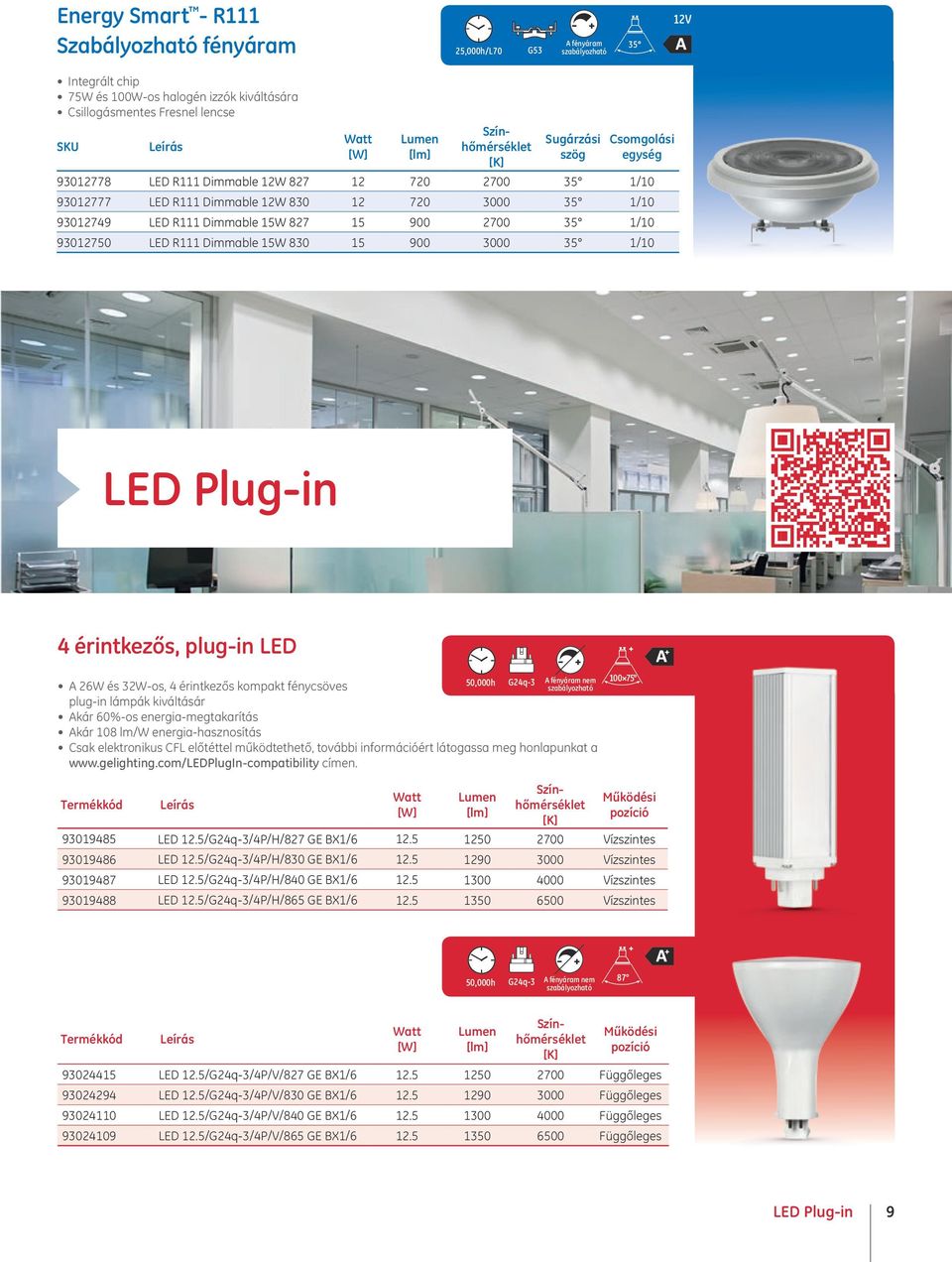 35 1/10 LED Plug-in 4 érintkezős, plug-in LED A 26W és 32W-os, 4 érintkezős kompakt fénycsöves plug-in lámpák kiváltásár Akár 60%-os energia-megtakarítás Akár 108 lm/w energia-hasznosítás 50,000h