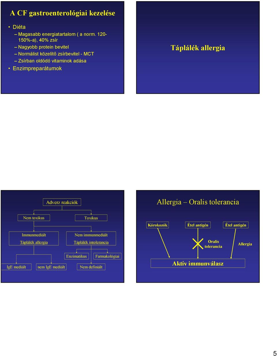 Enzimpreparátumok Táplálék allergia Adverz reakciók Allergia Oralis tolerancia Nem toxikus Toxikus Kórokozók Étel antigén Étel
