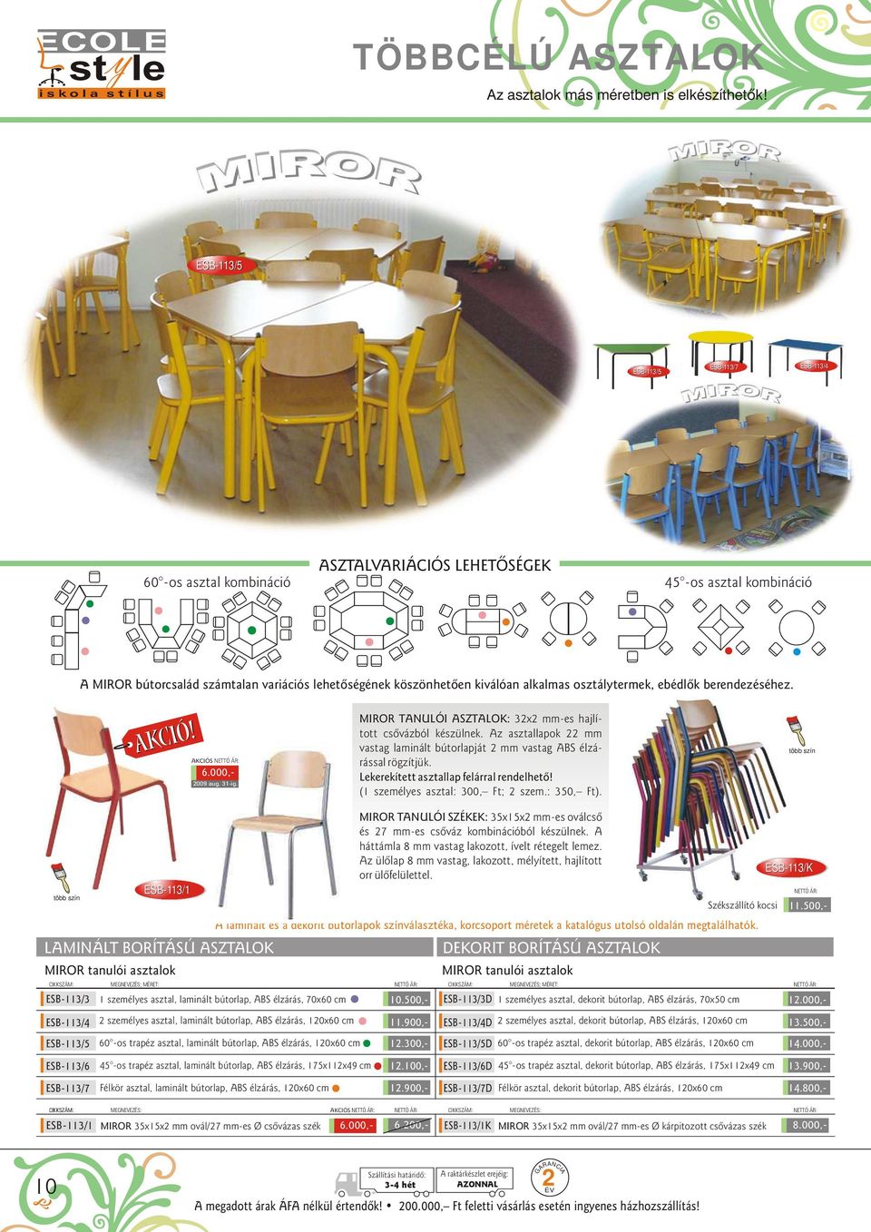 LMNÁLT BOÍTÁSÚ SZTLOK MO tanulói asztalok ESB-113/3 ESB-113/4 ESB-113/5 ESB-113/6 ESB-113/7 KCÓ ESB-113/1 KCÓS 6.