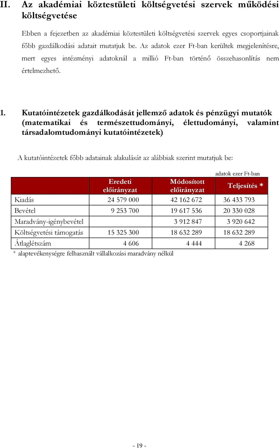 Kutatóintézetek gazdálkodását jellemző adatok és pénzügyi mutatók (matematikai és természettudományi, élettudományi, valamint társadalomtudományi kutatóintézetek) A kutatóintézetek főbb adatainak