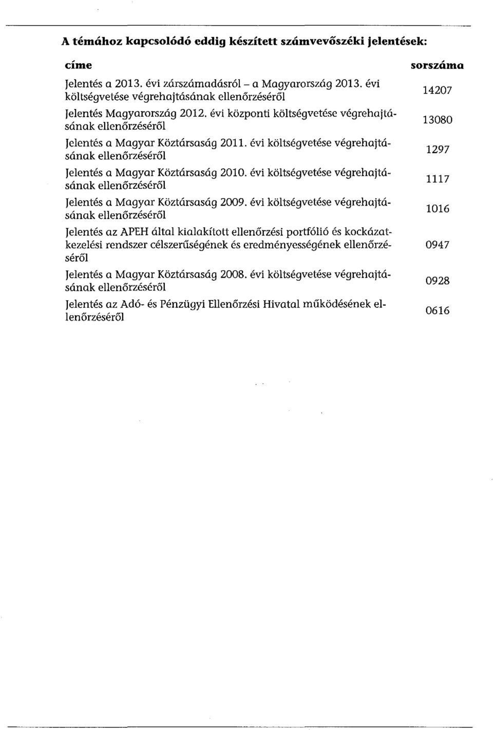 évi költségvetése végrehajtásának ellenőrzéséről jelentés a Magyar Köztársaság 2010. évi költségvetése végrehajtásának ellenőrzéséről Jelentés a Magyar Köztársaság 2009.