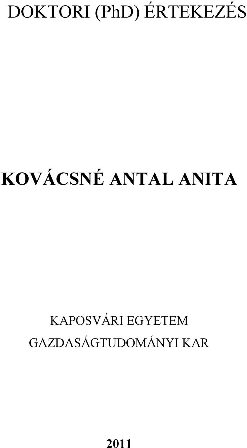 ANTAL ANITA KAPOSVÁRI