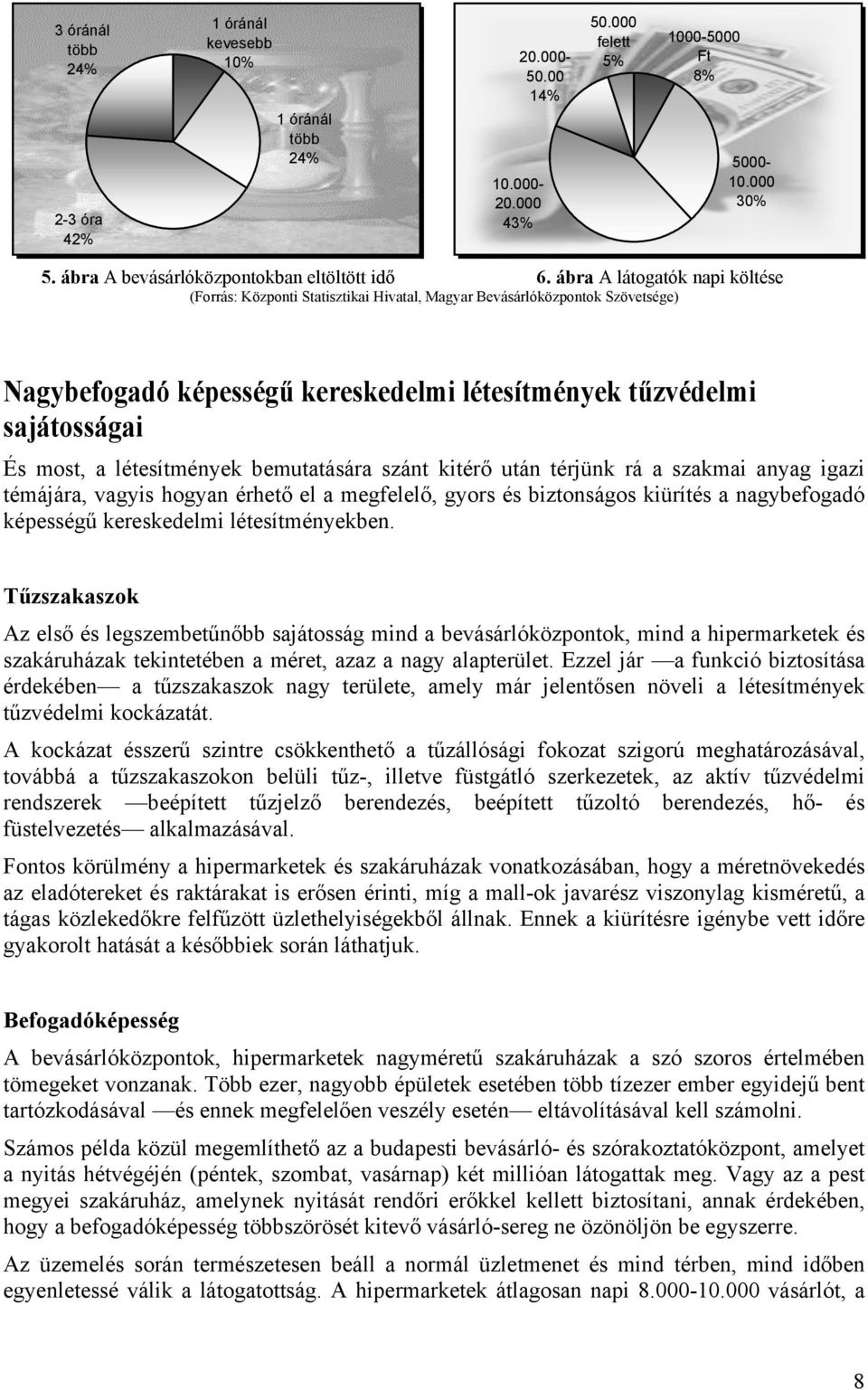 ábra A látogatók napi költése (Forrás: Központi Statisztikai Hivatal, Magyar Bevásárlóközpontok Szövetsége) Nagybefogadó képességű kereskedelmi létesítmények tűzvédelmi sajátosságai És most, a