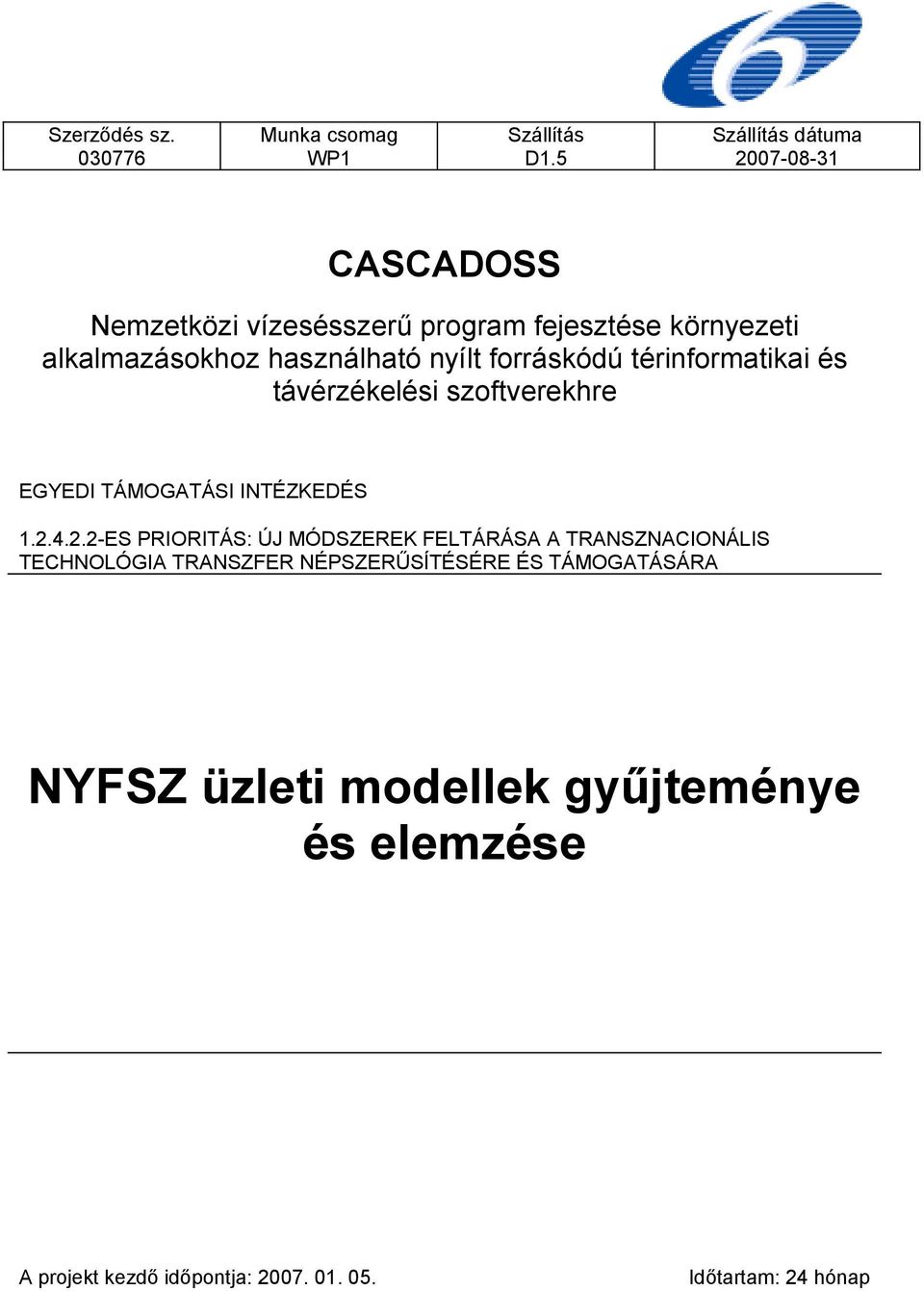 térinformatikai és távérzékelési szoftverekhre EGYEDI TÁMOGATÁSI INTÉZKEDÉS 1.2.