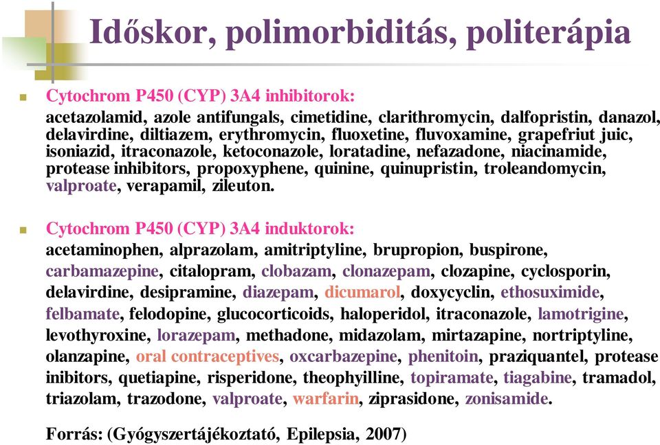 valproate, verapamil, zileuton.