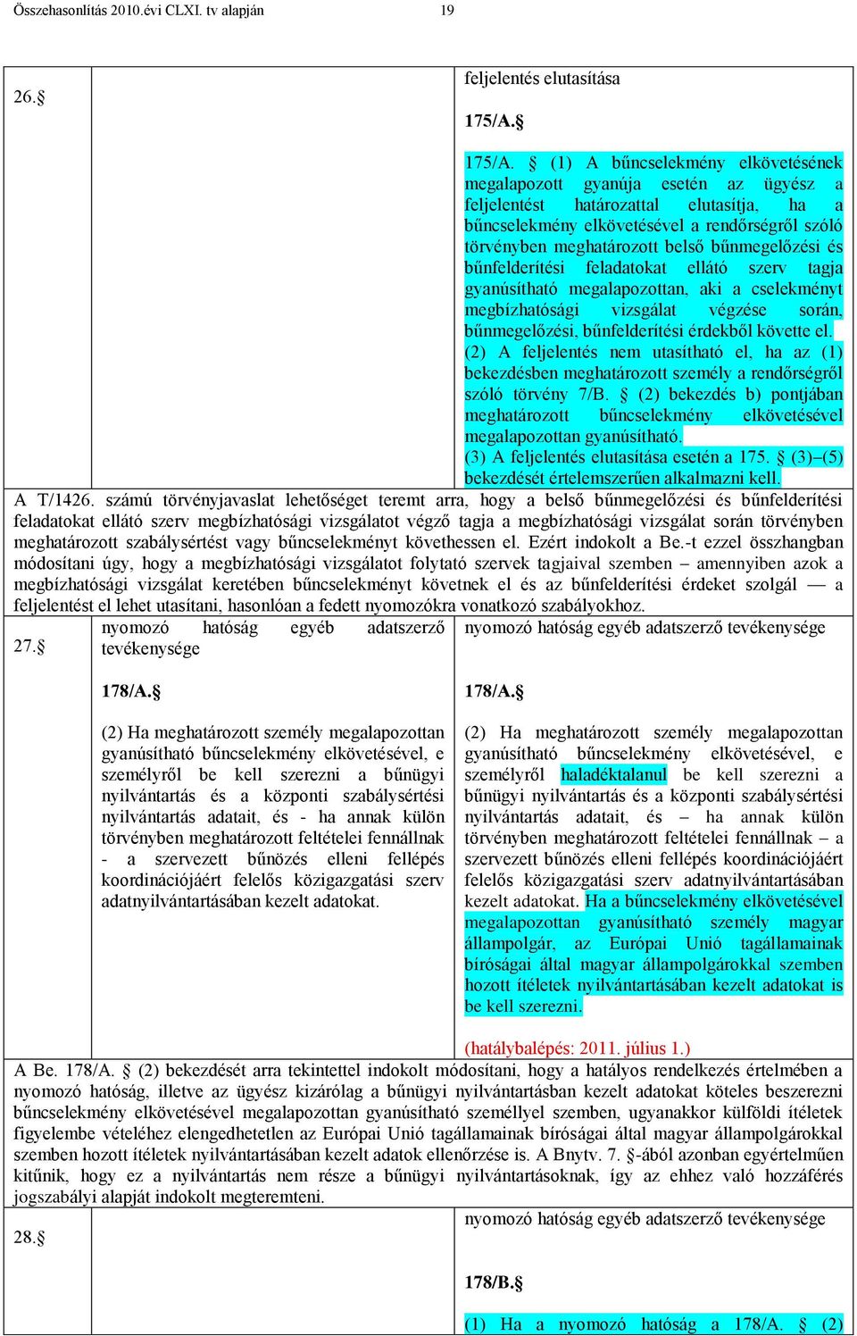 (1) A bűncselekmény elkövetésének megalapozott gyanúja esetén az ügyész a feljelentést határozattal elutasítja, ha a bűncselekmény elkövetésével a rendőrségről szóló törvényben meghatározott belső