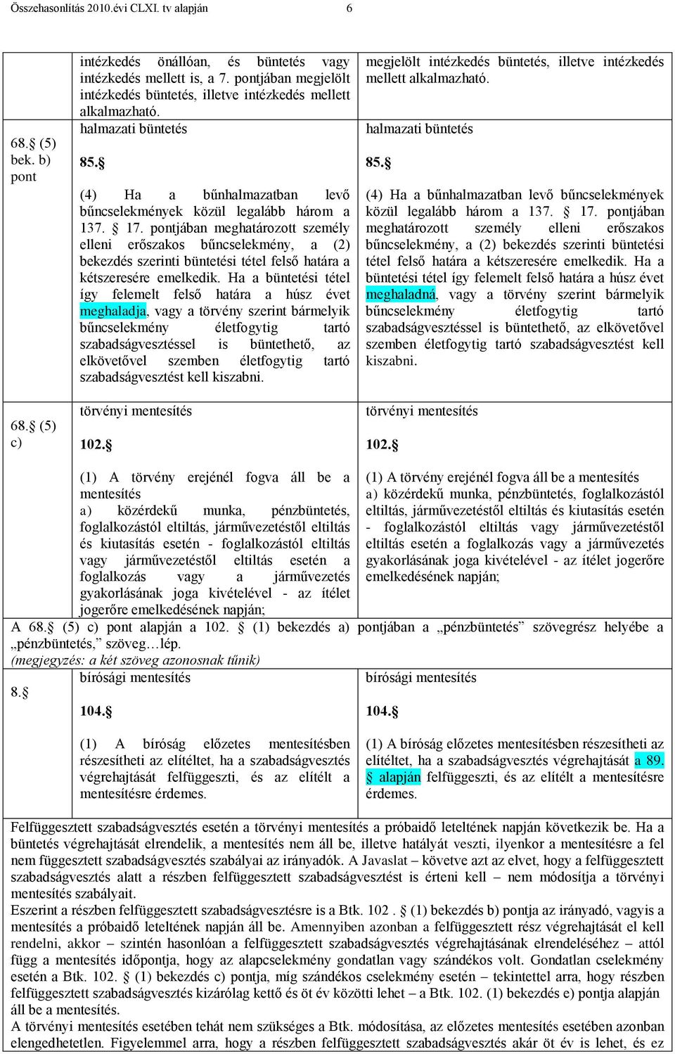 pontjában meghatározott személy elleni erőszakos bűncselekmény, a (2) bekezdés szerinti büntetési tétel felső határa a kétszeresére emelkedik.