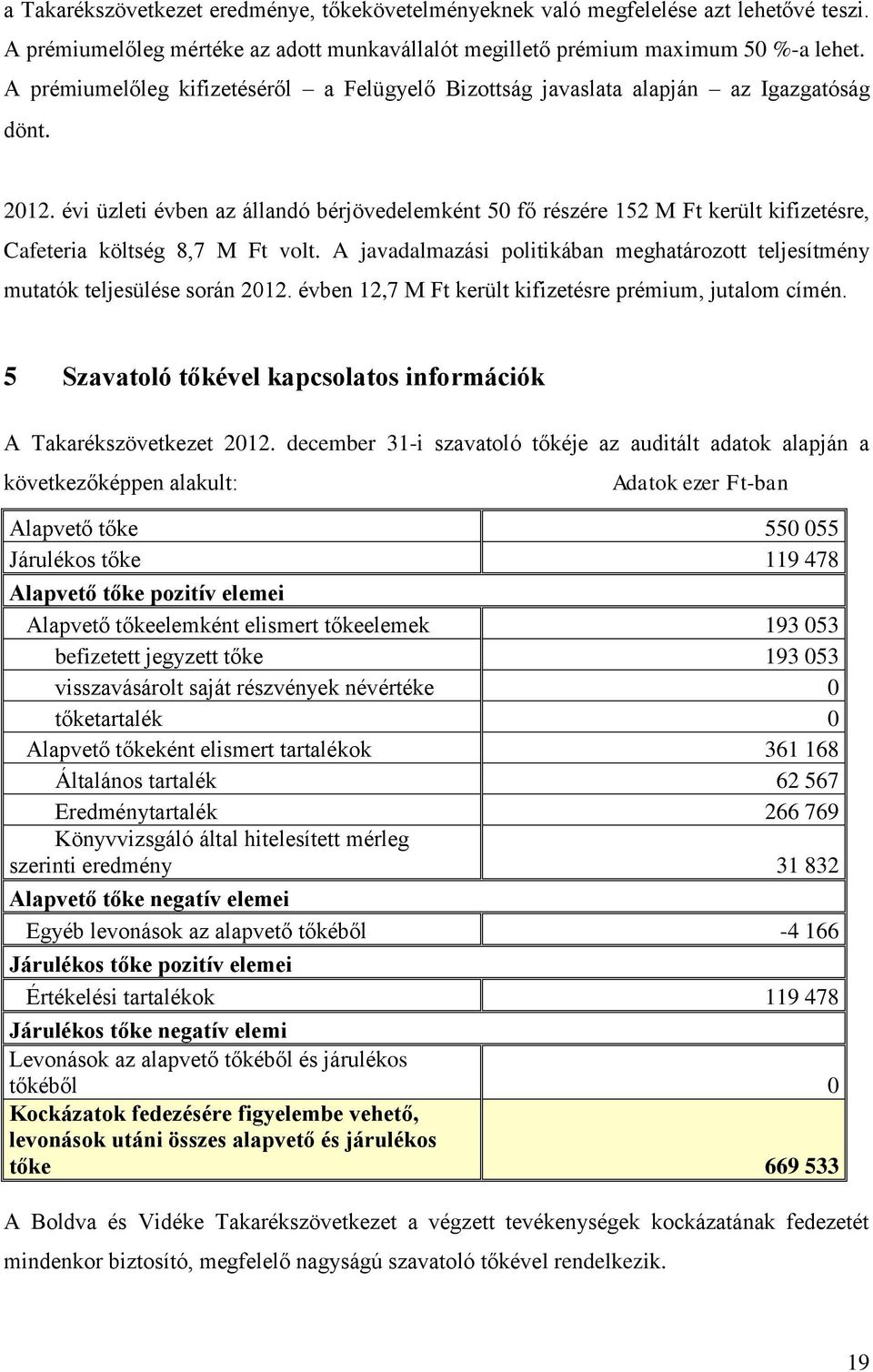 évi üzleti évben az állandó bérjövedelemként 50 fő részére 152 M Ft került kifizetésre, Cafeteria költség 8,7 M Ft volt.