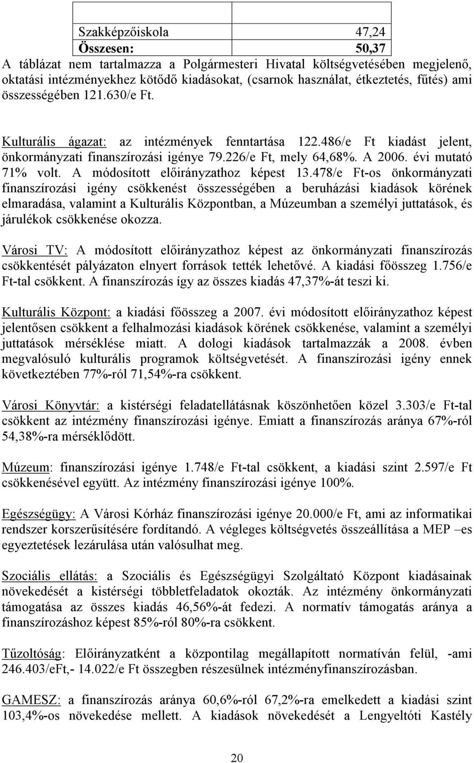 A módosított előirányzathoz képest 13.