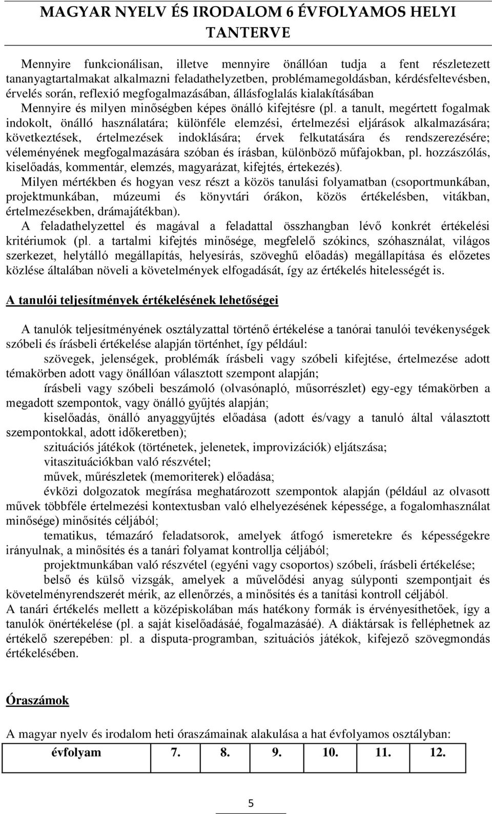 a tanult, megértett fogalmak indokolt, önálló használatára; különféle elemzési, értelmezési eljárások alkalmazására; következtések, értelmezések indoklására; érvek felkutatására és rendszerezésére;