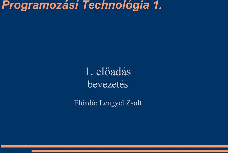 1. előadás