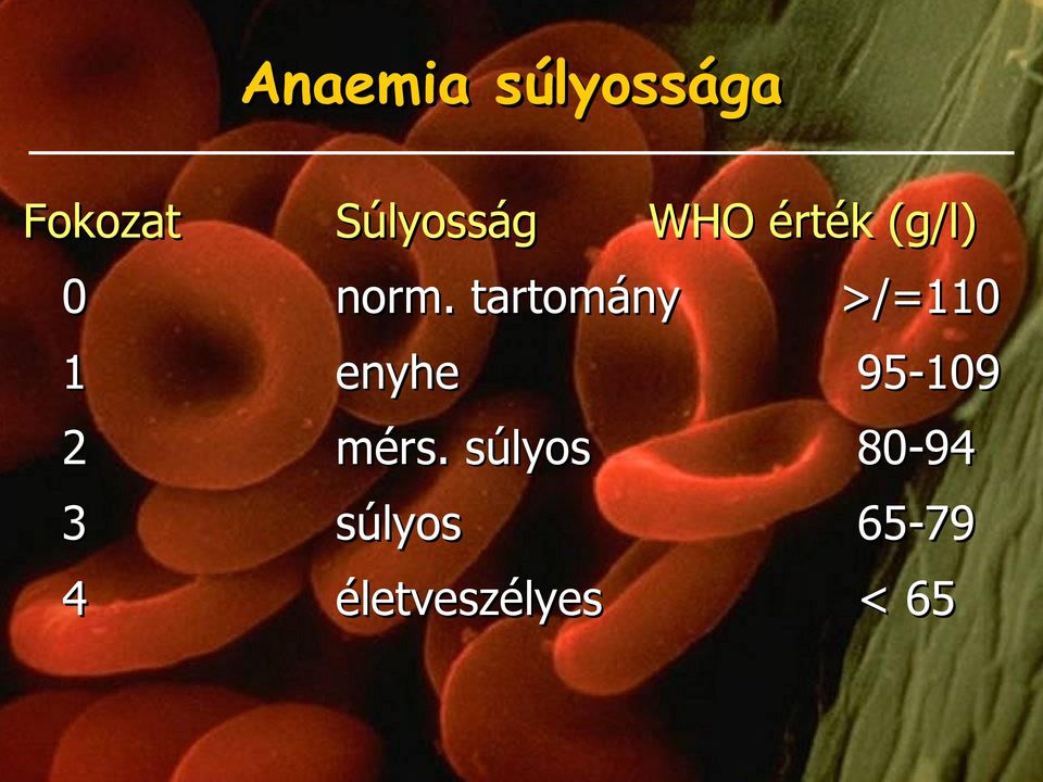 tartomány >/=110 1 enyhe 95-109 2