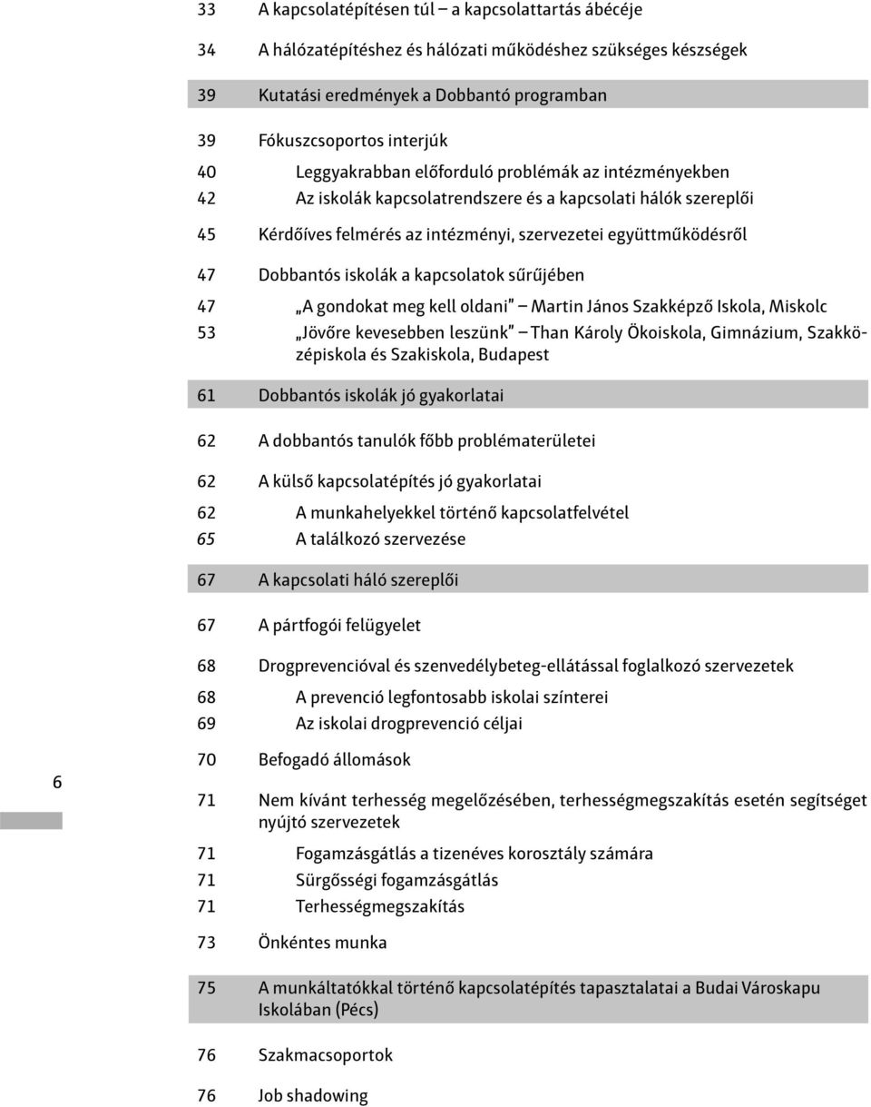 iskolák a kapcsolatok sűrűjében 47 A gondokat meg kell oldani Martin János Szakképző Iskola, Miskolc 53 Jövőre kevesebben leszünk Than Károly Ökoiskola, Gimnázium, Szakközépiskola és Szakiskola,