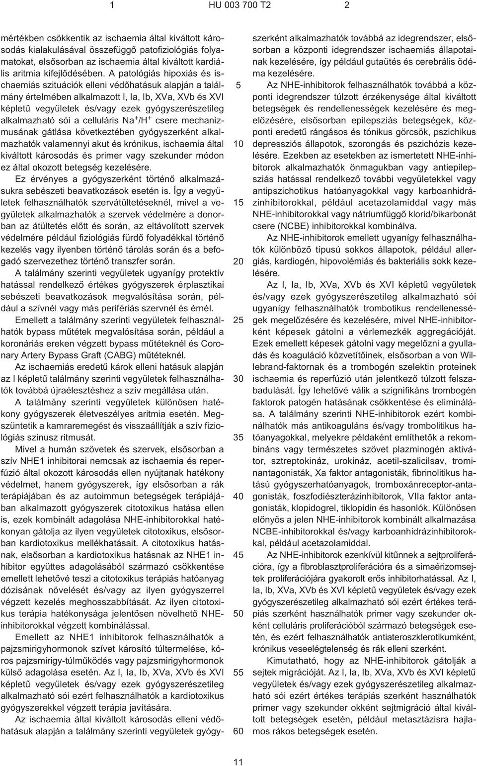 a celluláris Na + /H + csere mechanizmusának gátlása következtében gyógyszerként alkalmazhatók valamennyi akut és krónikus, ischaemia által kiváltott károsodás és primer vagy szekunder módon ez által