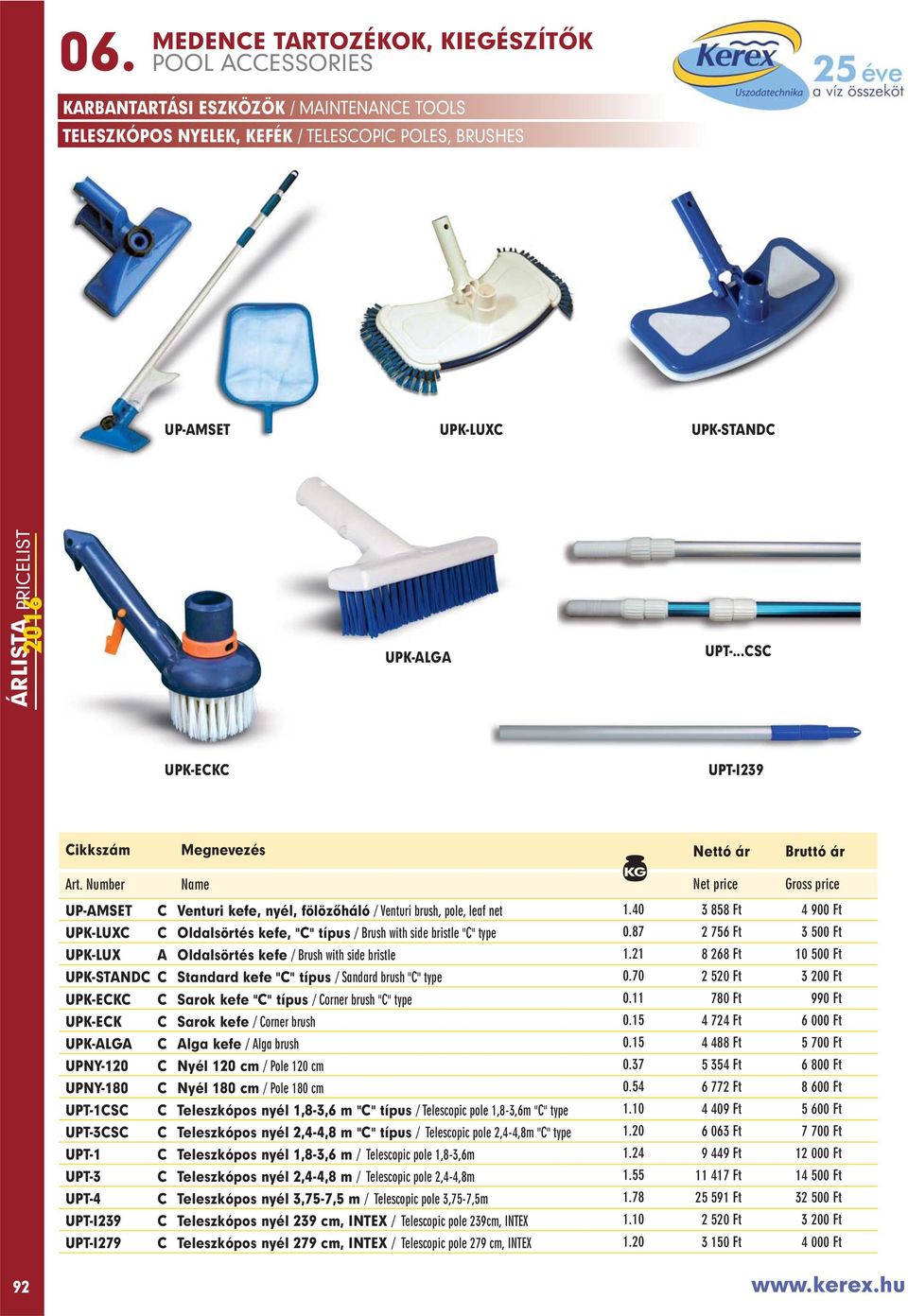 87 2 756 Ft 3 500 Ft UPK-LUX A Oldalsörtés kefe / Brush with side bristle 1.21 8 268 Ft 10 500 Ft UPK-STANDC C Standard kefe "C" típus / Sandard brush "C" type 0.