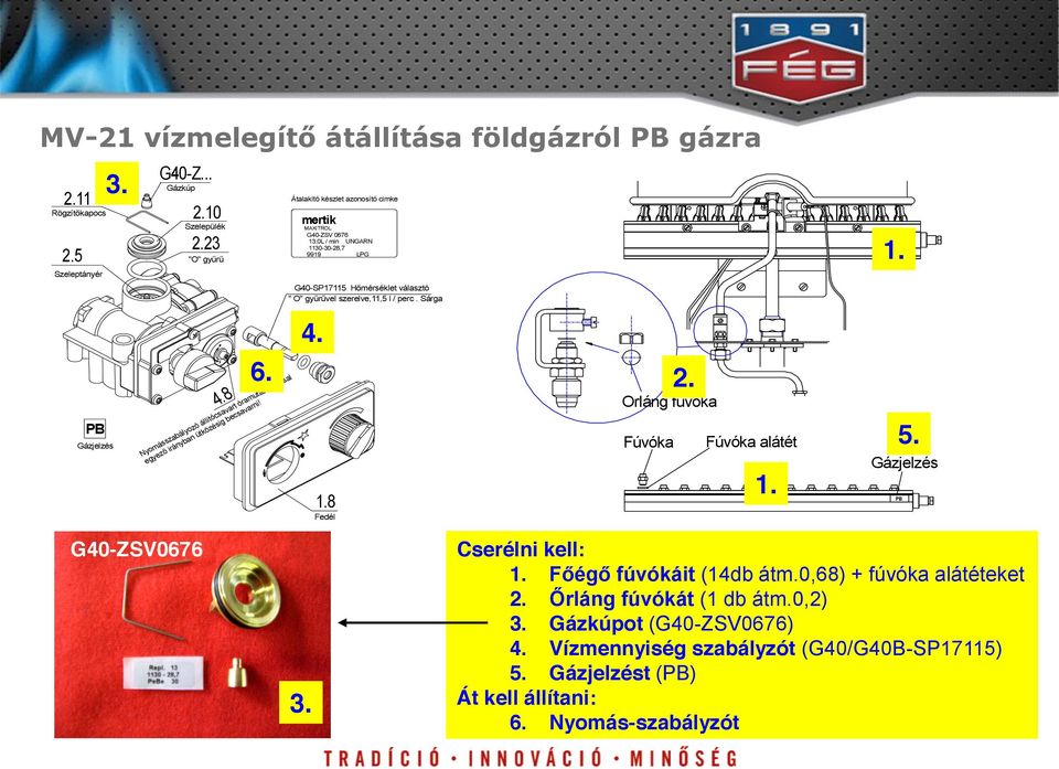 Átalakító készlet azonosító cimke mertik MAXITROL G40-ZSV 0676 13,0L / min UNGARN 1130-30-28,7 9919 LPG G40-SP17115 Hőmérséklet választó " O" gyűrűvel szerelve,11,5 l / perc. Sárga 4. 1.8 Fedél Fúvóka 2.