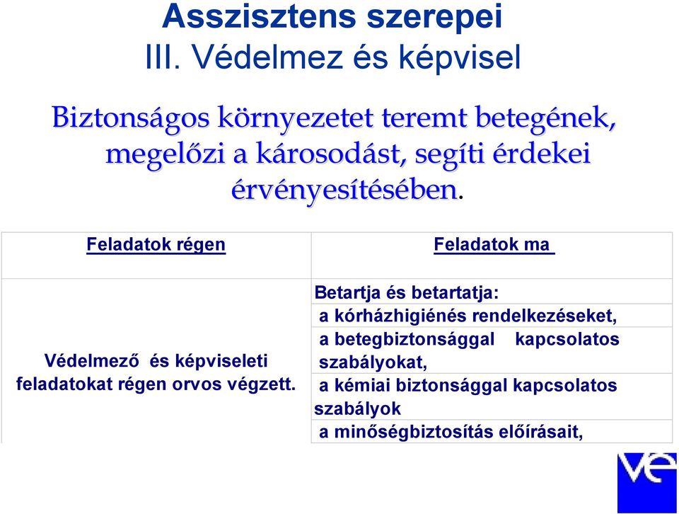 érdekei érvényesítésében. Feladatok régen Védelmező és képviseleti feladatokat régen orvos végzett.