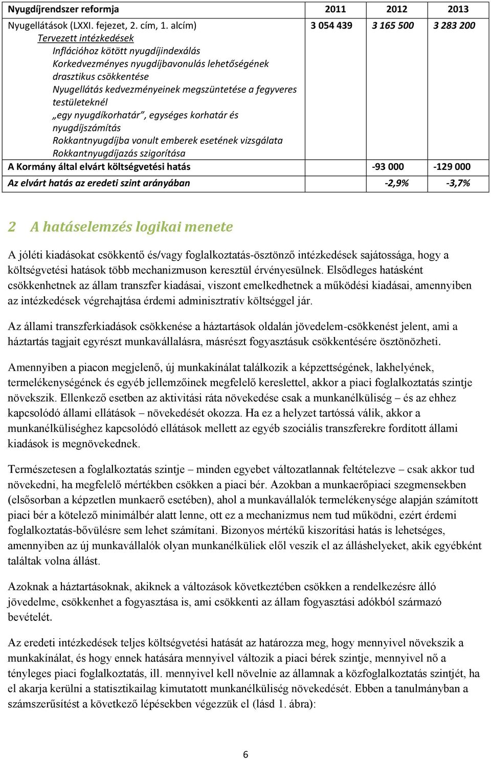 megszüntetése a fegyveres testületeknél egy nyugdíkorhatár, egységes korhatár és nyugdíjszámítás Rokkantnyugdíjba vonult emberek esetének vizsgálata Rokkantnyugdíjazás szigorítása A Kormány által