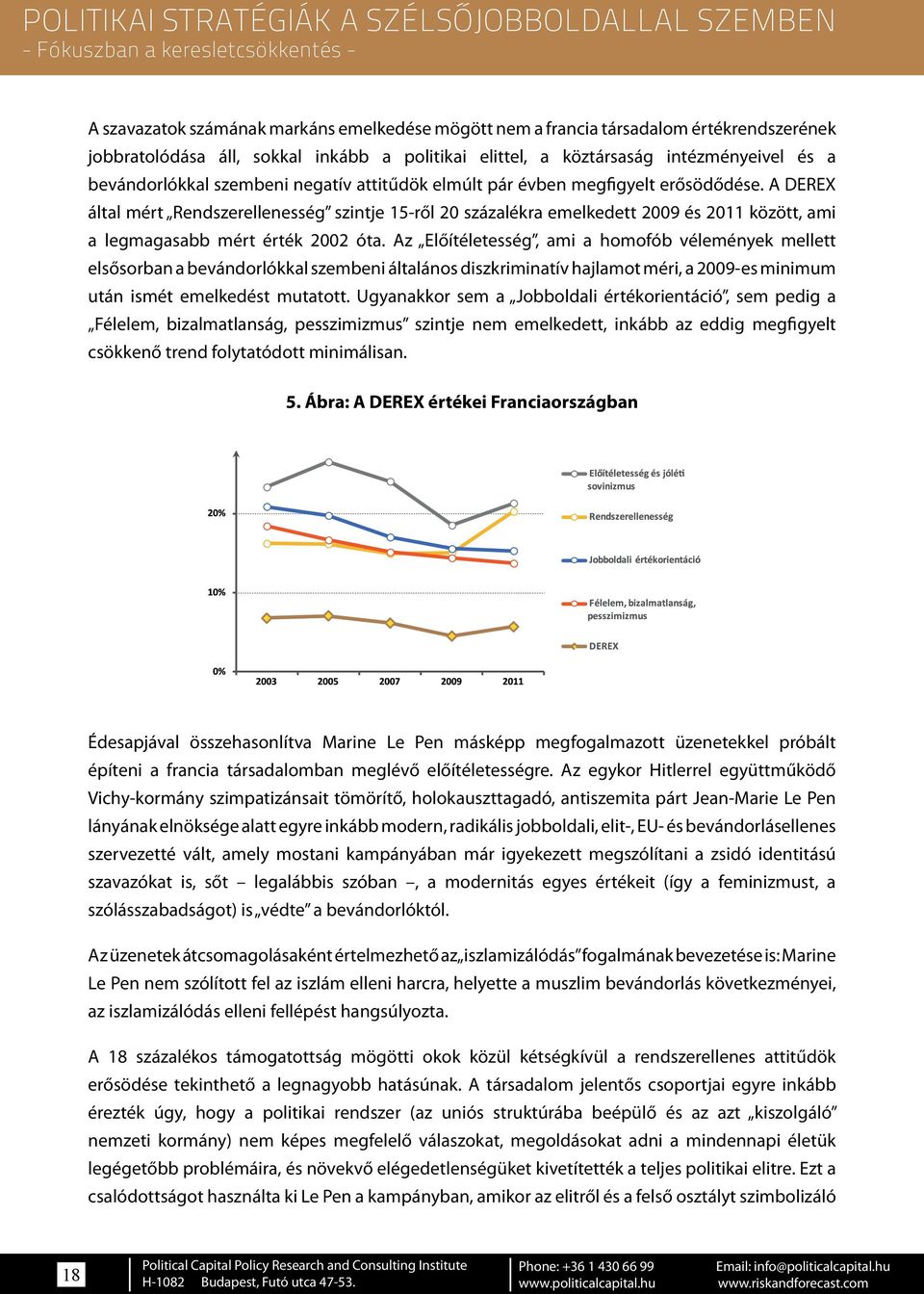 A DEREX által mért Rendszerellenesség szintje 15-ről 20 százalékra emelkedett 2009 és 2011 között, ami a legmagasabb mért érték 2002 óta.