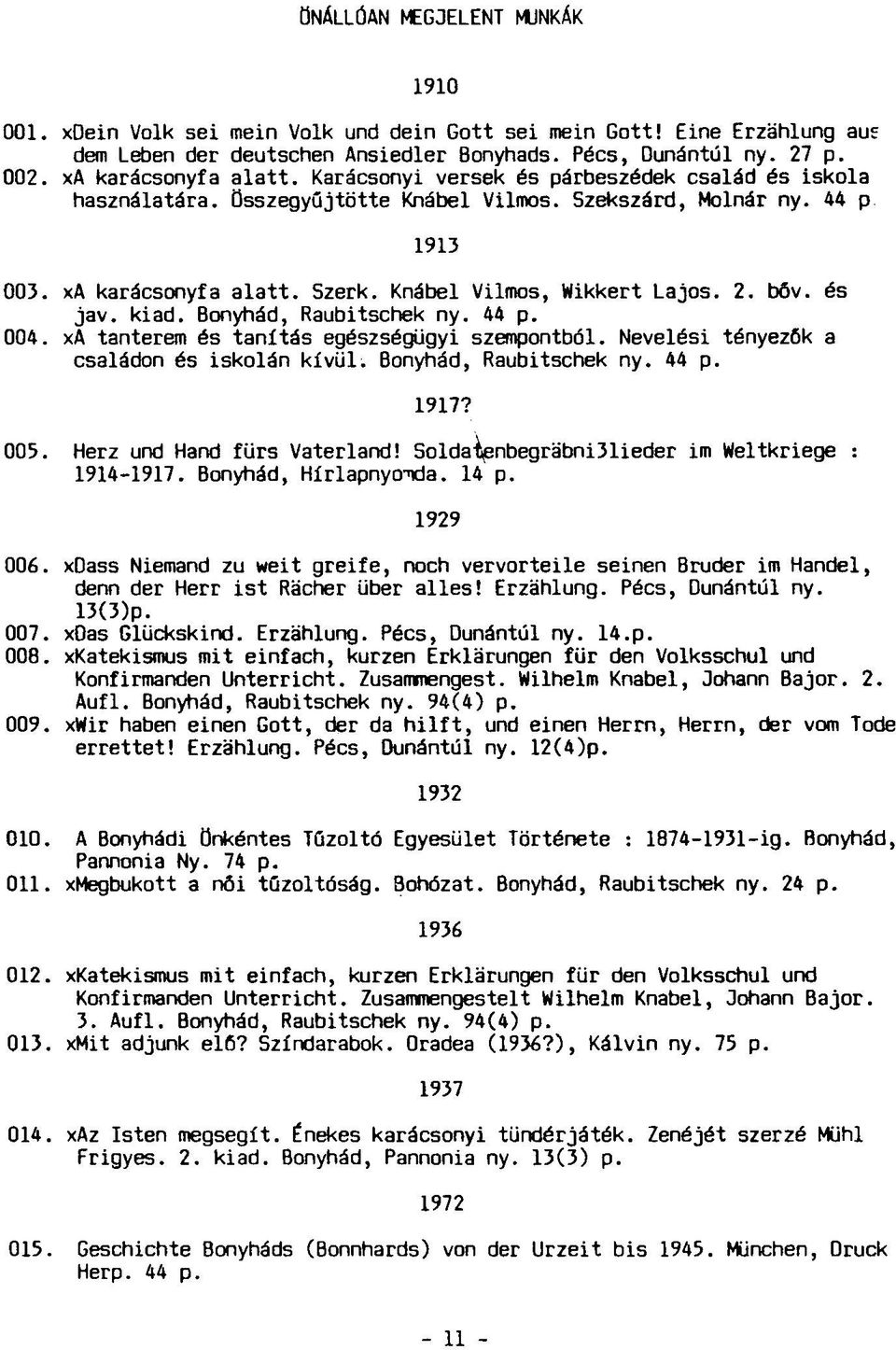 Knábel Vilmos, Wikkert Lajos. 2. bőv. és jav. kiad. Bonyhád, Raubitschek ny. 44 p. 004. xa tanterem és tanítás egészségügyi szempontból. Nevelési tényezők a családon és iskolán kívül.