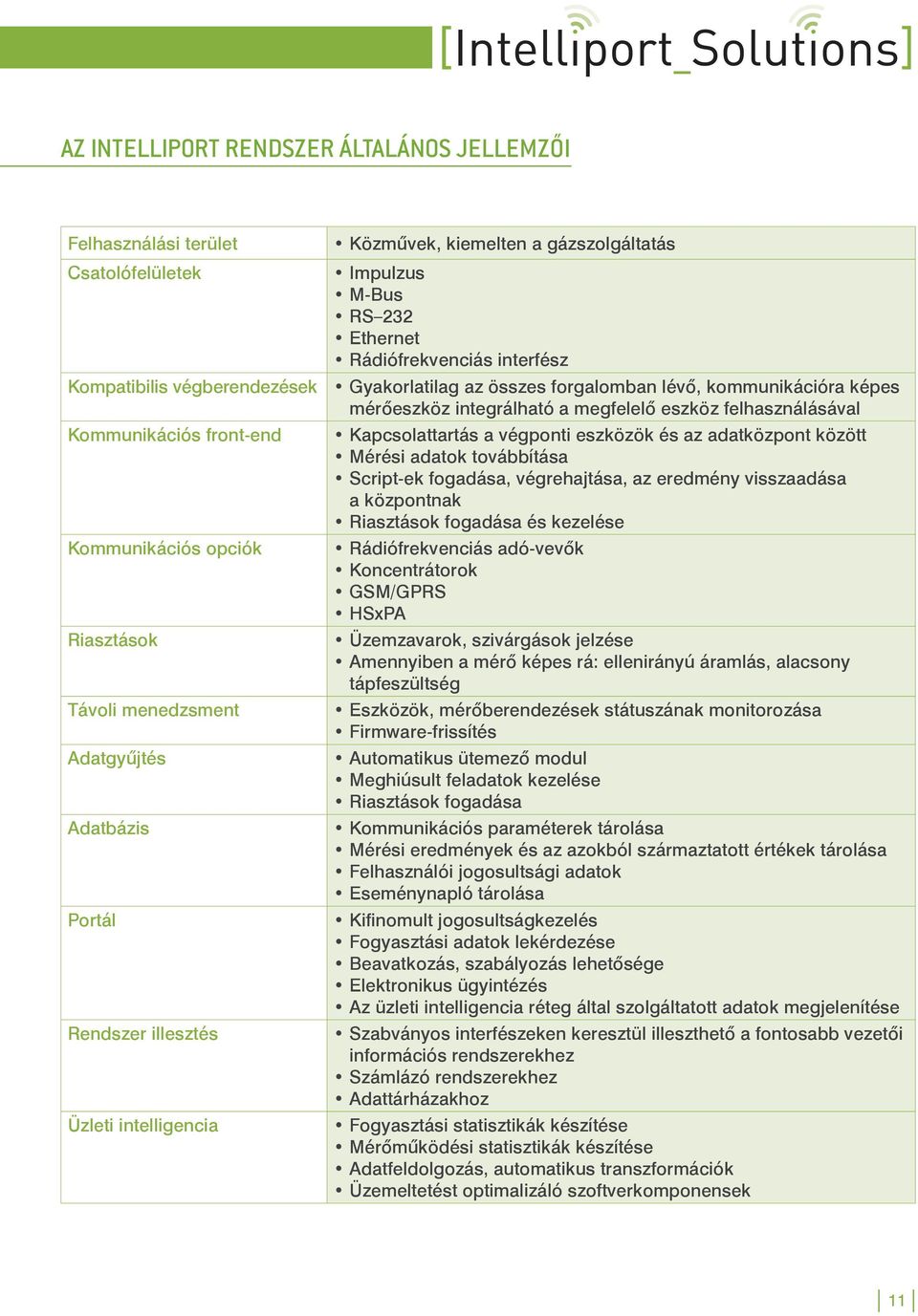 kommunikációra képes mérőeszköz integrálható a megfelelő eszköz felhasználásával Kapcsolattartás a végponti eszközök és az adatközpont között Mérési adatok továbbítása Script-ek fogadása,