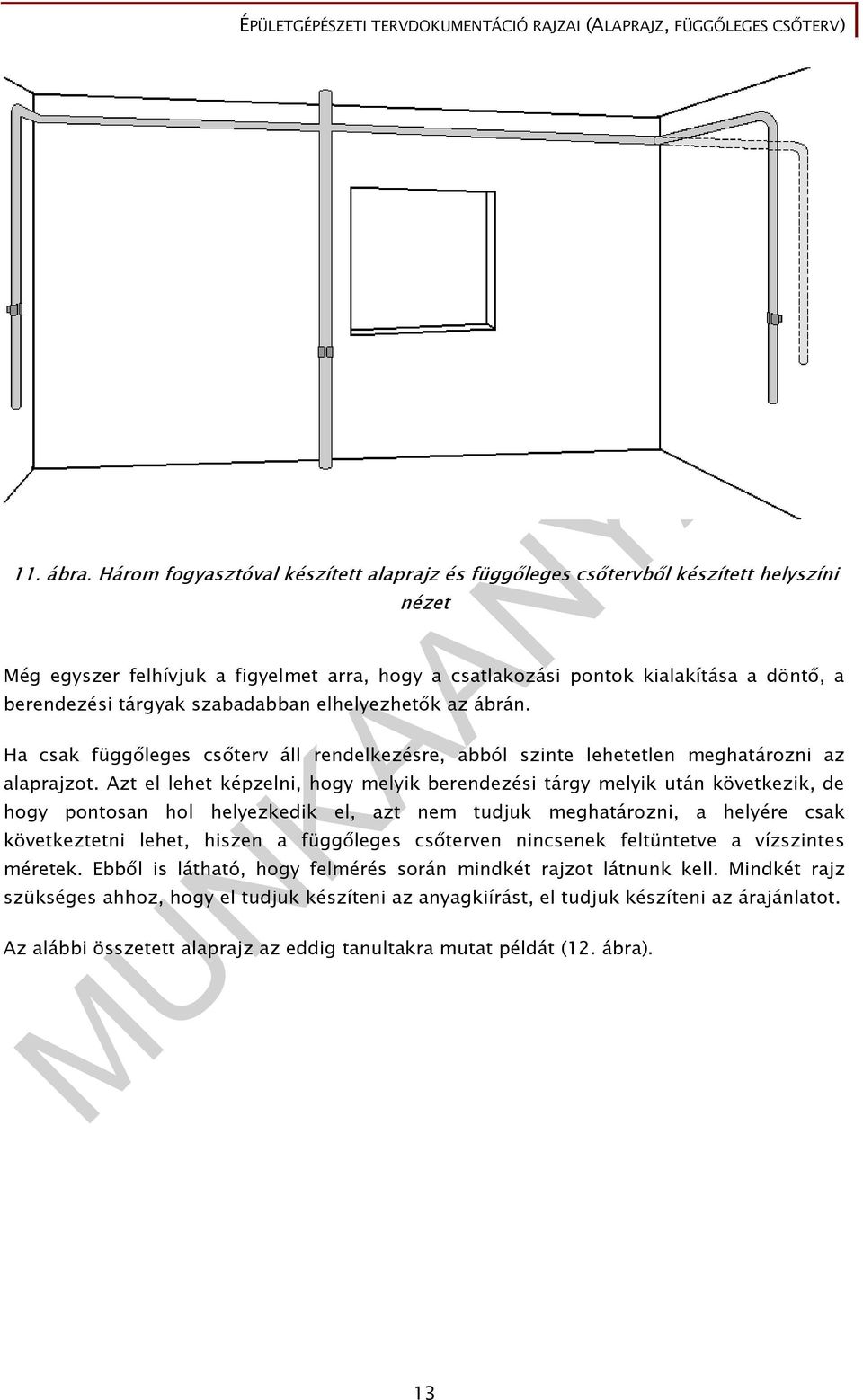 szabadabban elhelyezhetık az ábrán. Ha csak függıleges csıterv áll rendelkezésre, abból szinte lehetetlen meghatározni az alaprajzot.