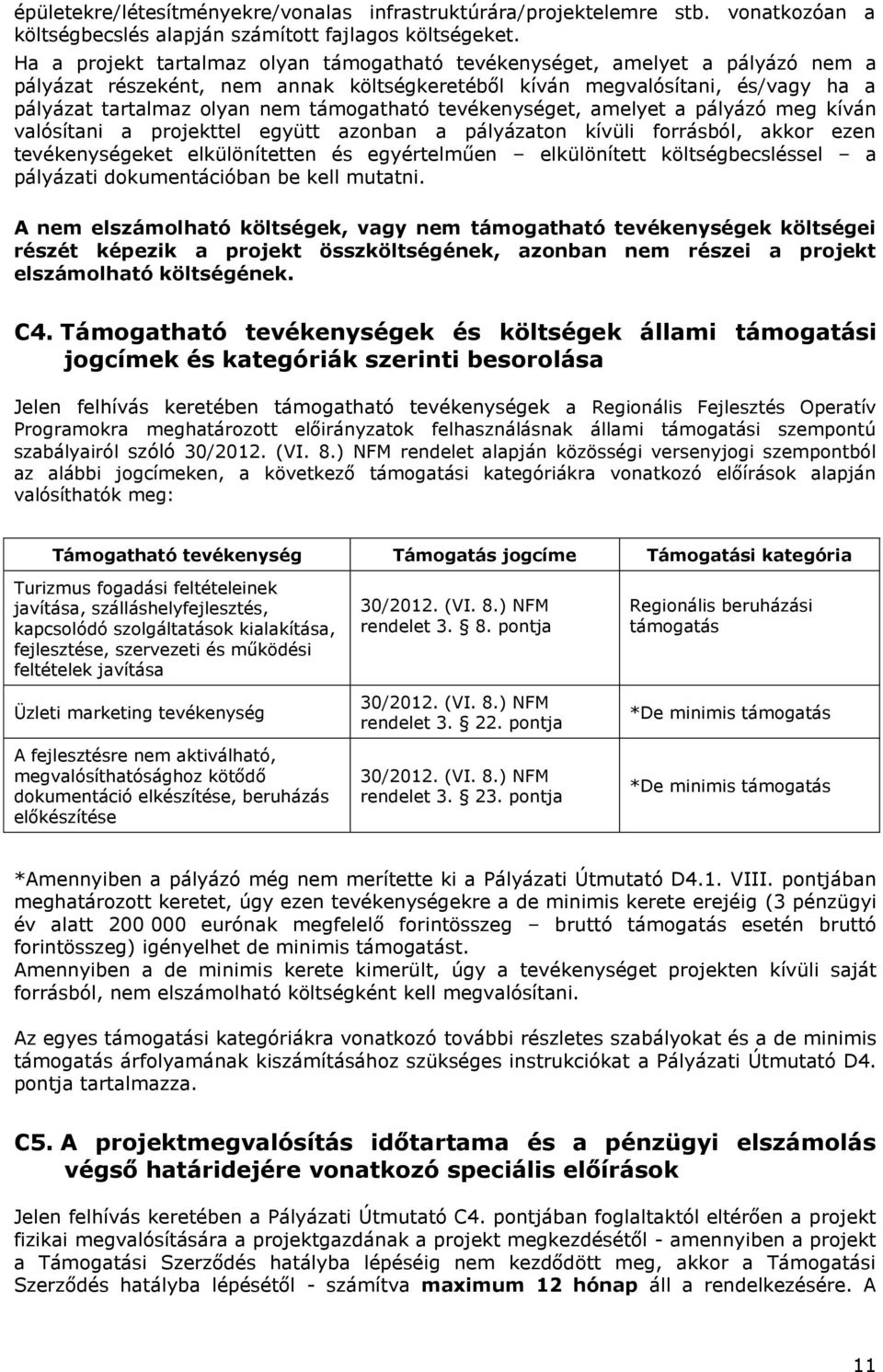 támogatható tevékenységet, amelyet a pályázó meg kíván valósítani a projekttel együtt azonban a pályázaton kívüli forrásból, akkor ezen tevékenységeket elkülönítetten és egyértelműen elkülönített