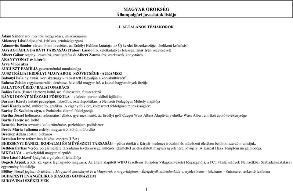 kezdet főszerkesztője, helikoni krónikás AGYAGTÁBLA BARÁTI TÁRSASÁG (Tábori László író, keletkutató és felesége, Kiss Irén vezetésével) Albert Gábor regény-, esszéíró, szociográfus és Albert Zsuzsa