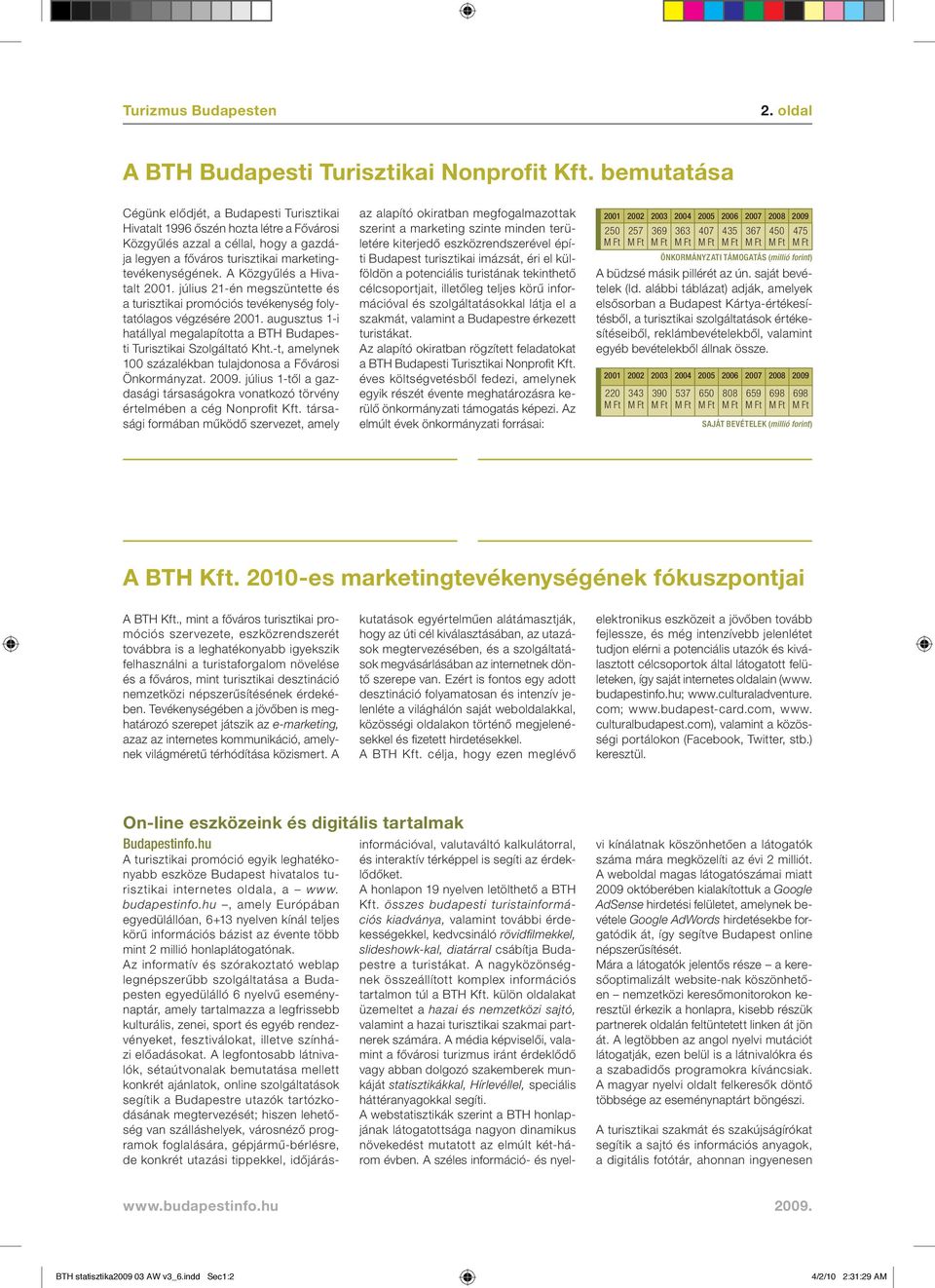 A Közgyűlés a Hivatalt 2001. július 21-én megszüntette és a turisztikai promóciós tevékenység folytatólagos végzésére 2001.