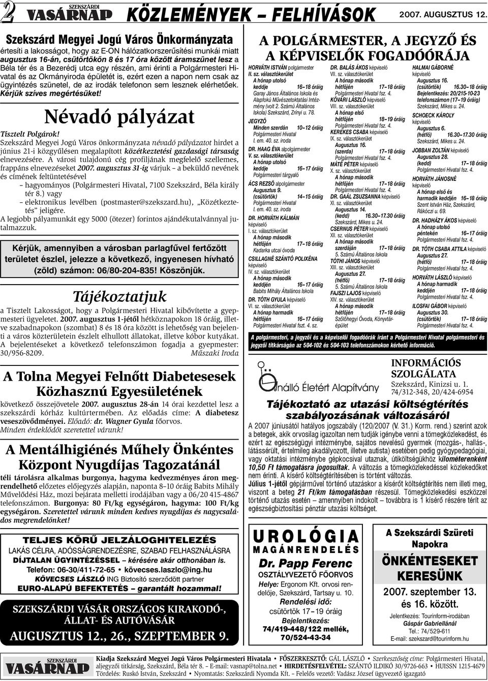 Kérjük szíves megértésüket! Névadó pályázat Tisztelt Polgárok!