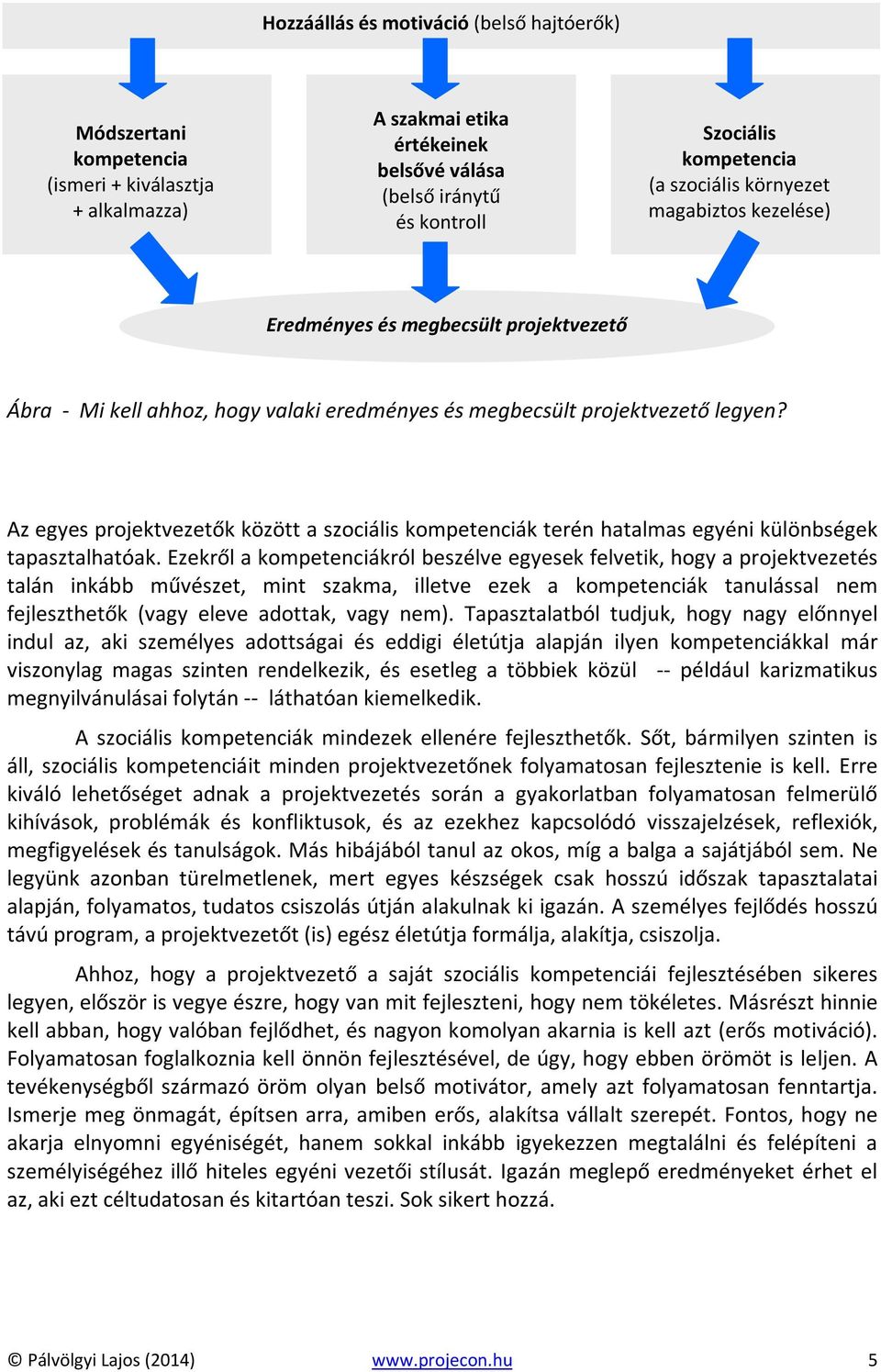 Az egyes projektvezetők között a szociális kompetenciák terén hatalmas egyéni különbségek tapasztalhatóak.