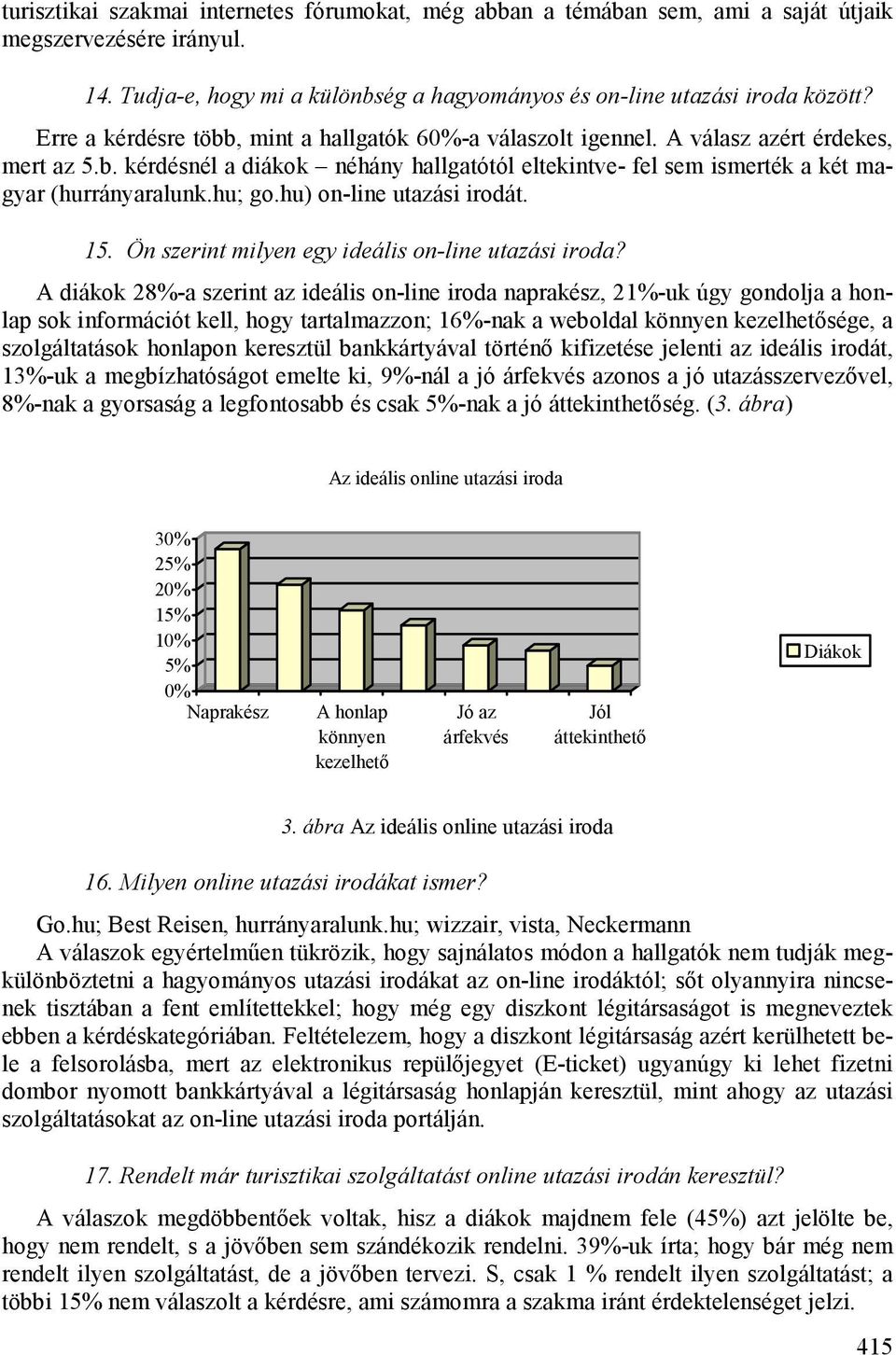 hu; go.hu) on-line utazási irodát. 15. Ön szerint milyen egy ideális on-line utazási iroda?