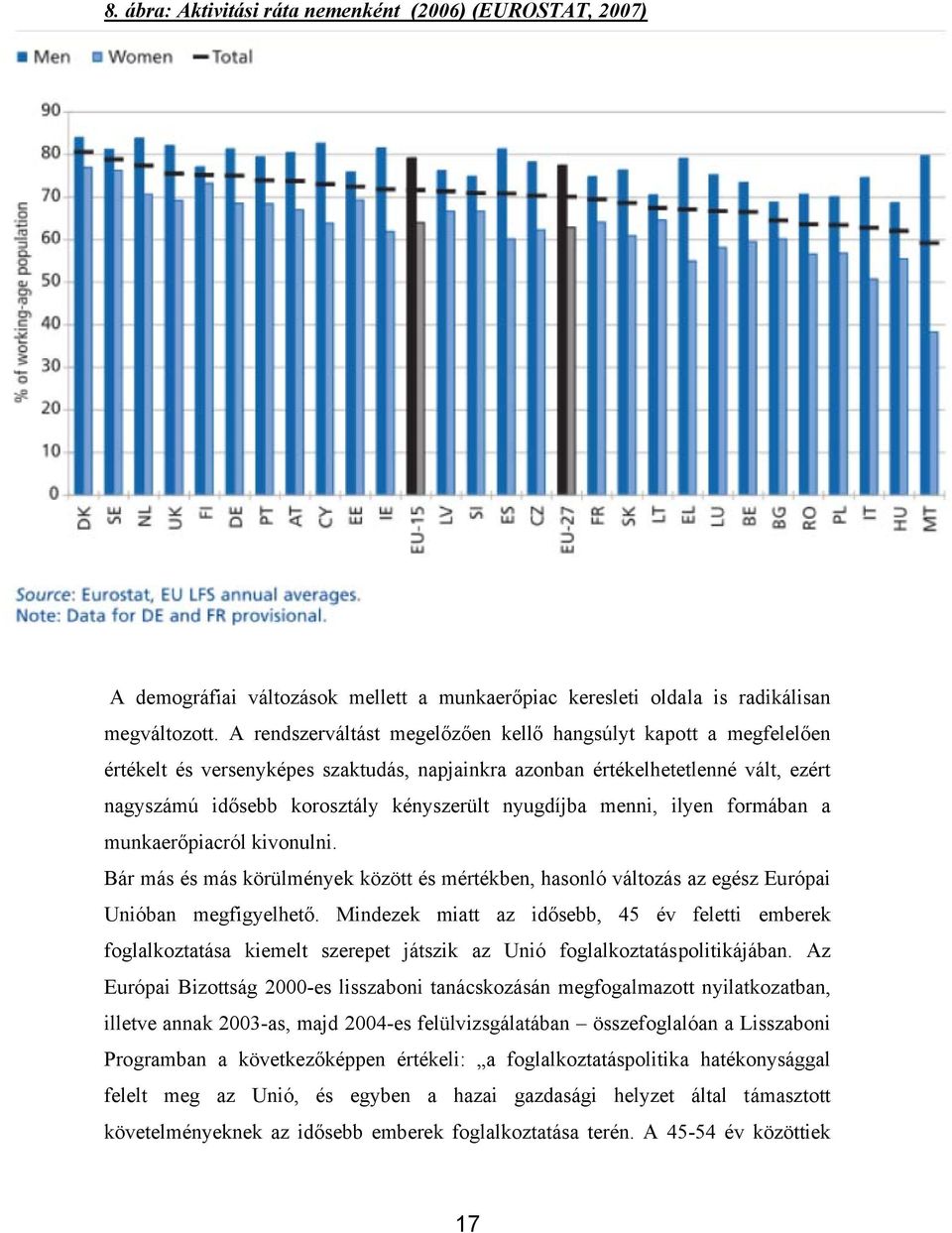 nyugdíjba menni, ilyen formában a munkaerőpiacról kivonulni. Bár más és más körülmények között és mértékben, hasonló változás az egész Európai Unióban megfigyelhető.