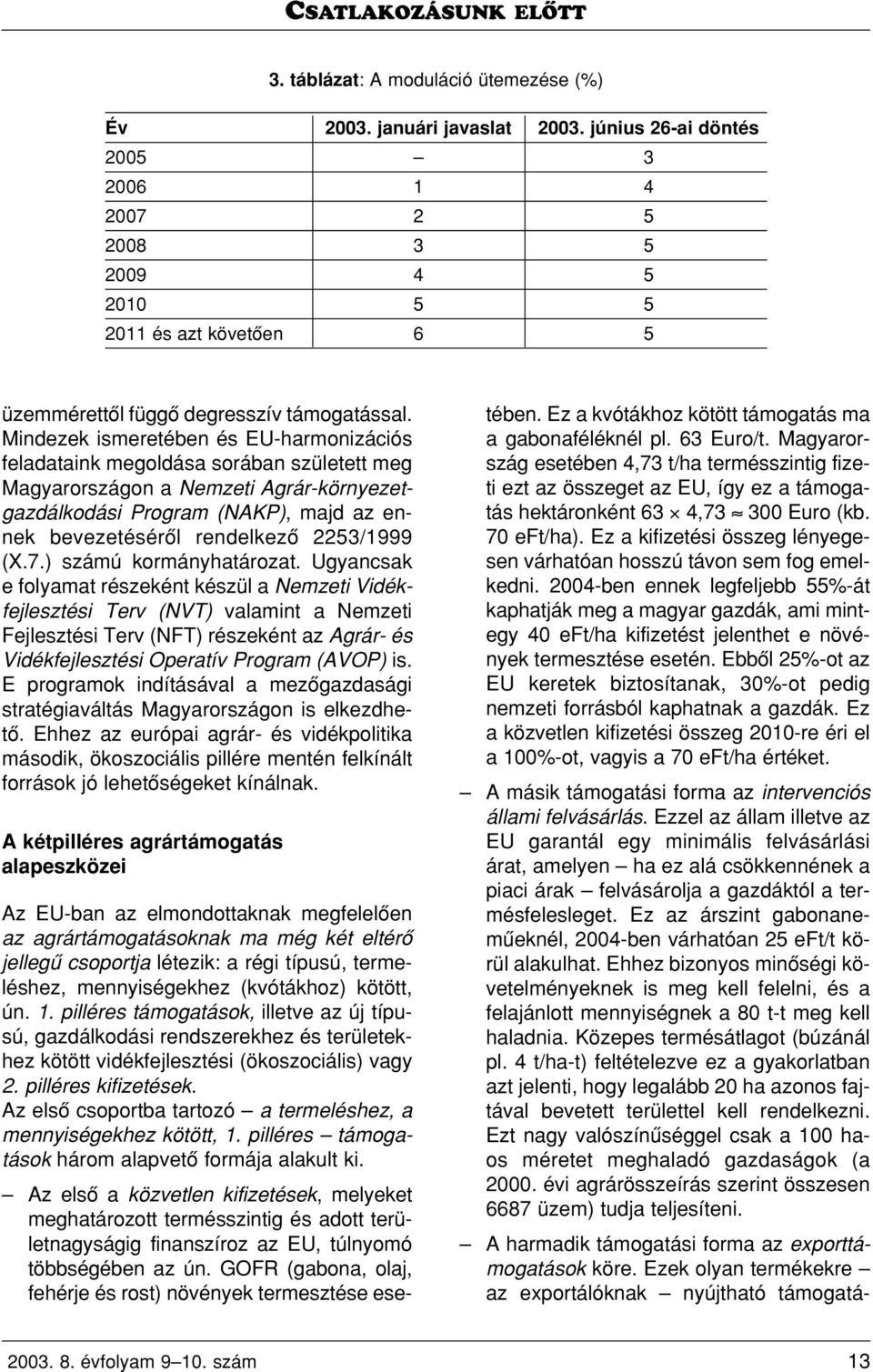 Mindezek ismeretében és EU-harmonizációs feladataink megoldása sorában született meg Magyarországon a Nemzeti Agrár-környezetgazdálkodási Program (NAKP), majd az ennek bevezetésérôl rendelkezô