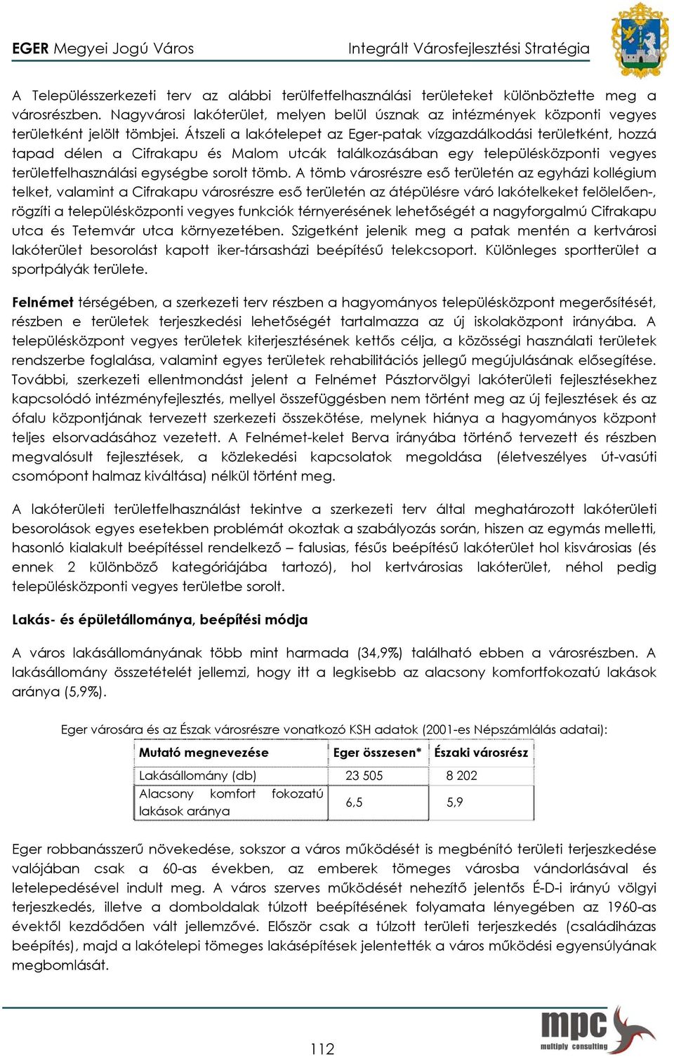 Átszeli a lakótelepet az Eger-patak vízgazdálkodási területként, hozzá tapad délen a Cifrakapu és Malom utcák találkozásában egy településközponti vegyes területfelhasználási egységbe sorolt tömb.