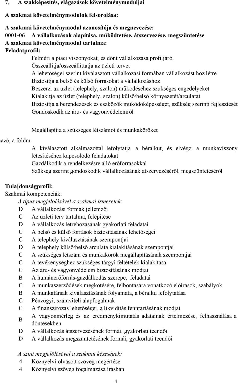 lehetőségei szerint kiválasztott vállalkozási formában vállalkozást hoz létre Biztosítja a belső és külső forrásokat a vállalkozáshoz Beszerzi az üzlet (telephely, szalon) működéséhez szükséges