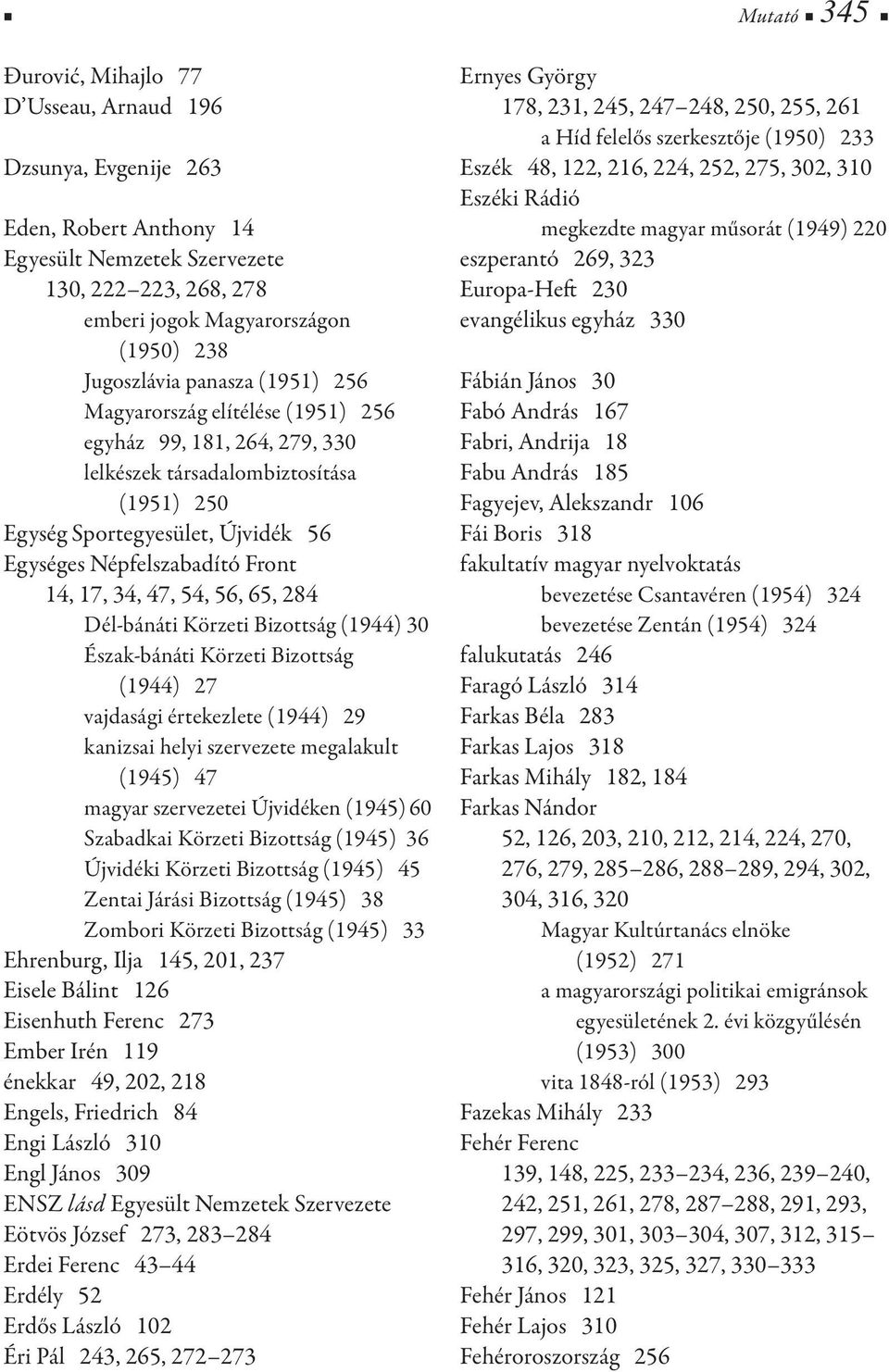 54, 56, 65, 284 Dél-bánáti Körzeti Bizottság (1944) 30 Észak-bánáti Körzeti Bizottság (1944) 27 vajdasági értekezlete (1944) 29 kanizsai helyi szervezete megalakult (1945) 47 magyar szervezetei